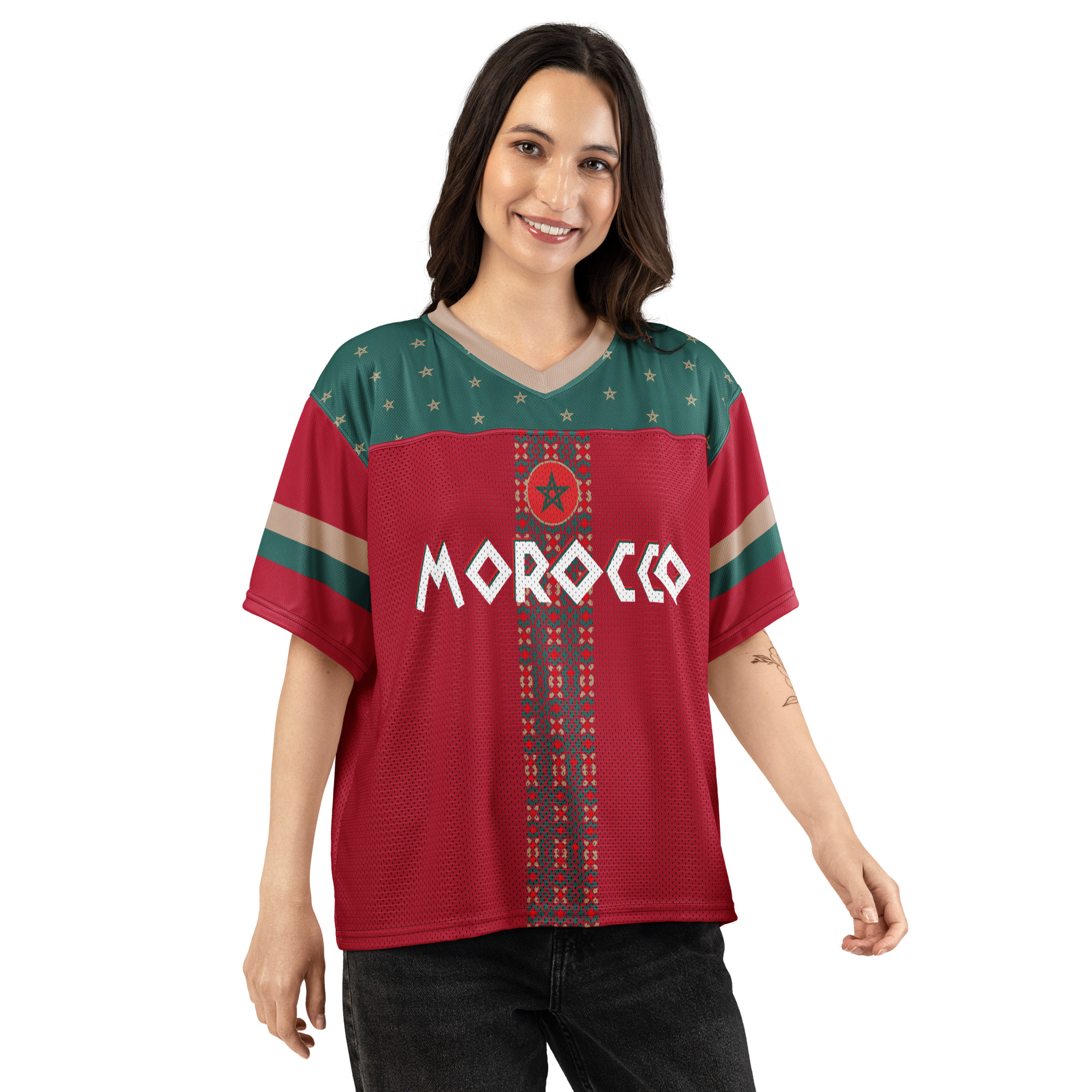 Morocco Maroc Maghreb Boxy football jersey - Image 9