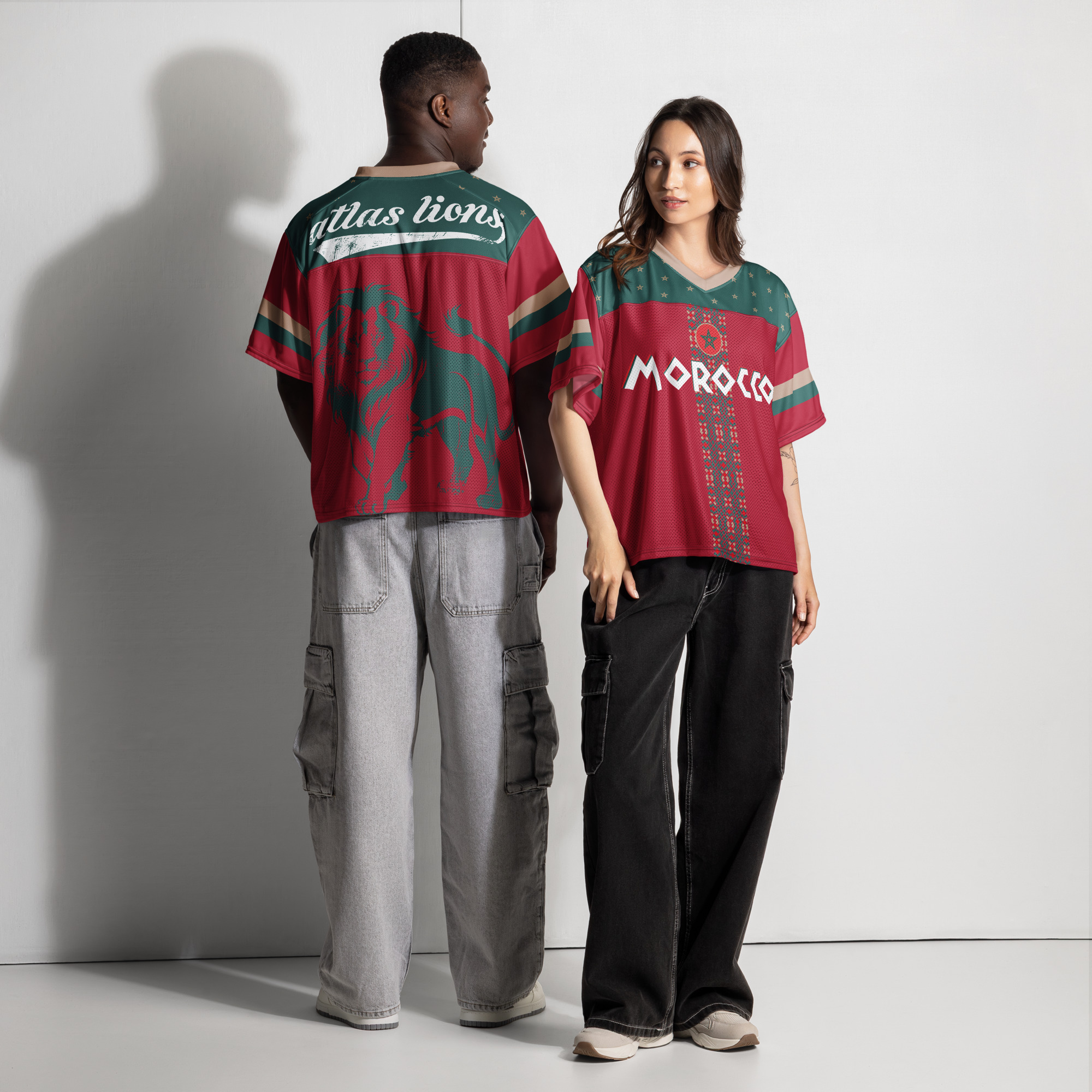 Morocco Maroc Maghreb Boxy football jersey