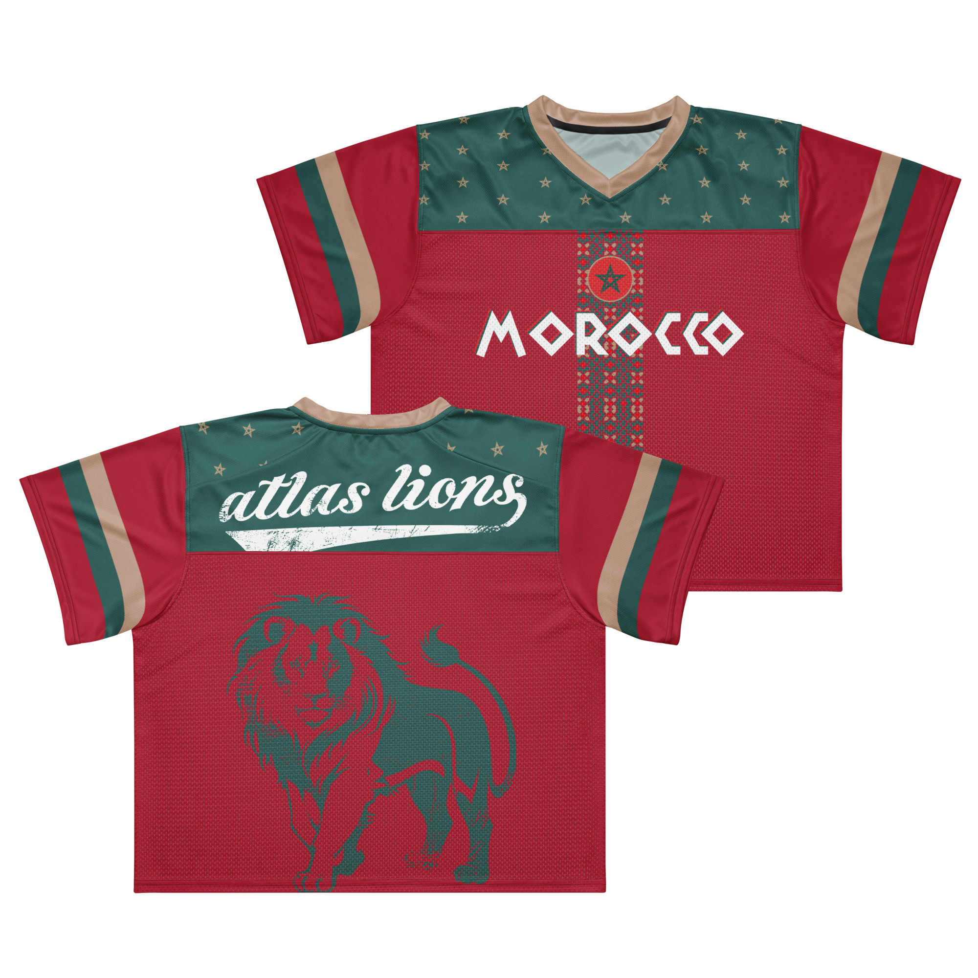 Morocco Maroc Maghreb Boxy football jersey - Image 10