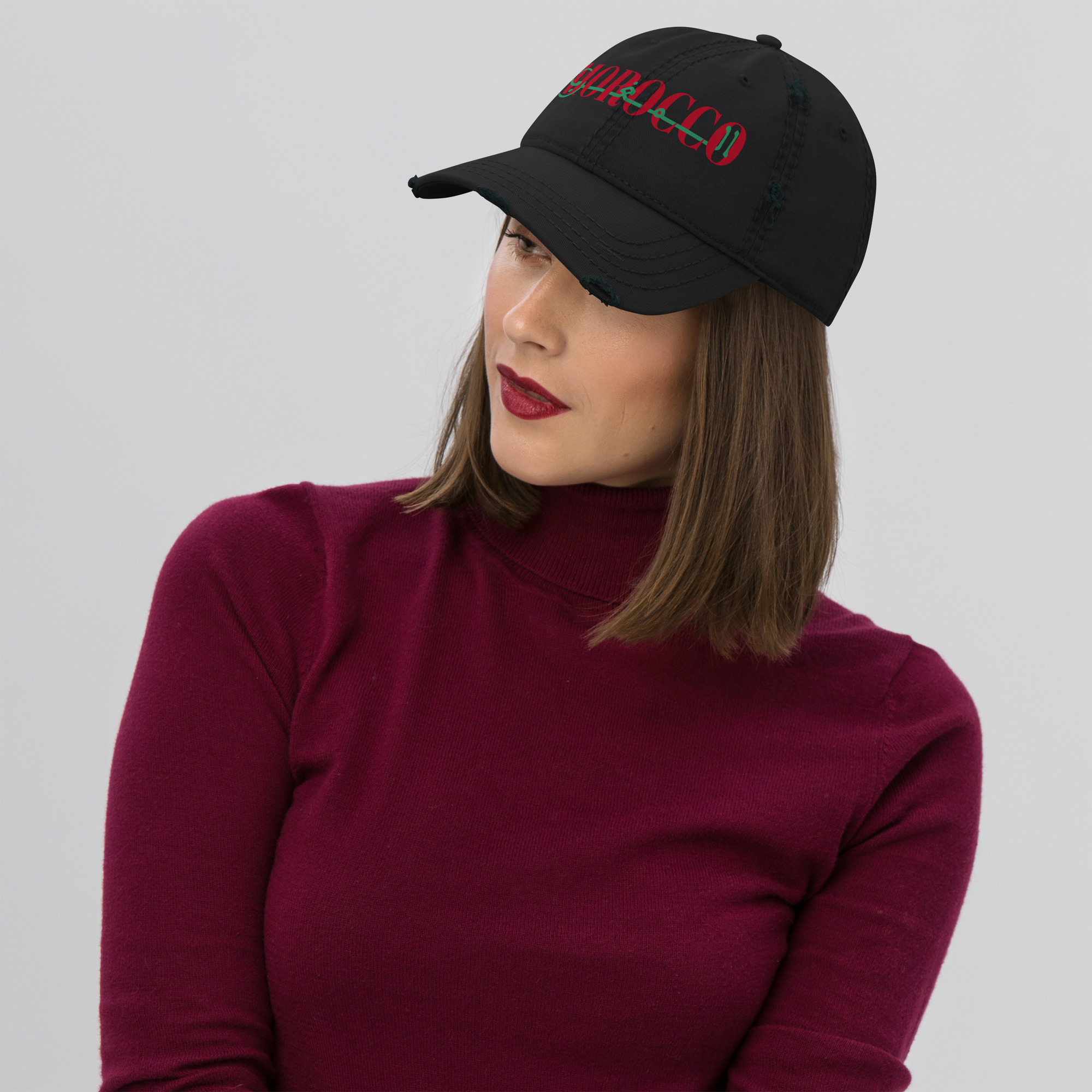 Morocco Maroc Maghreb World Cup 2926 Distressed Dad Hat - Image 2