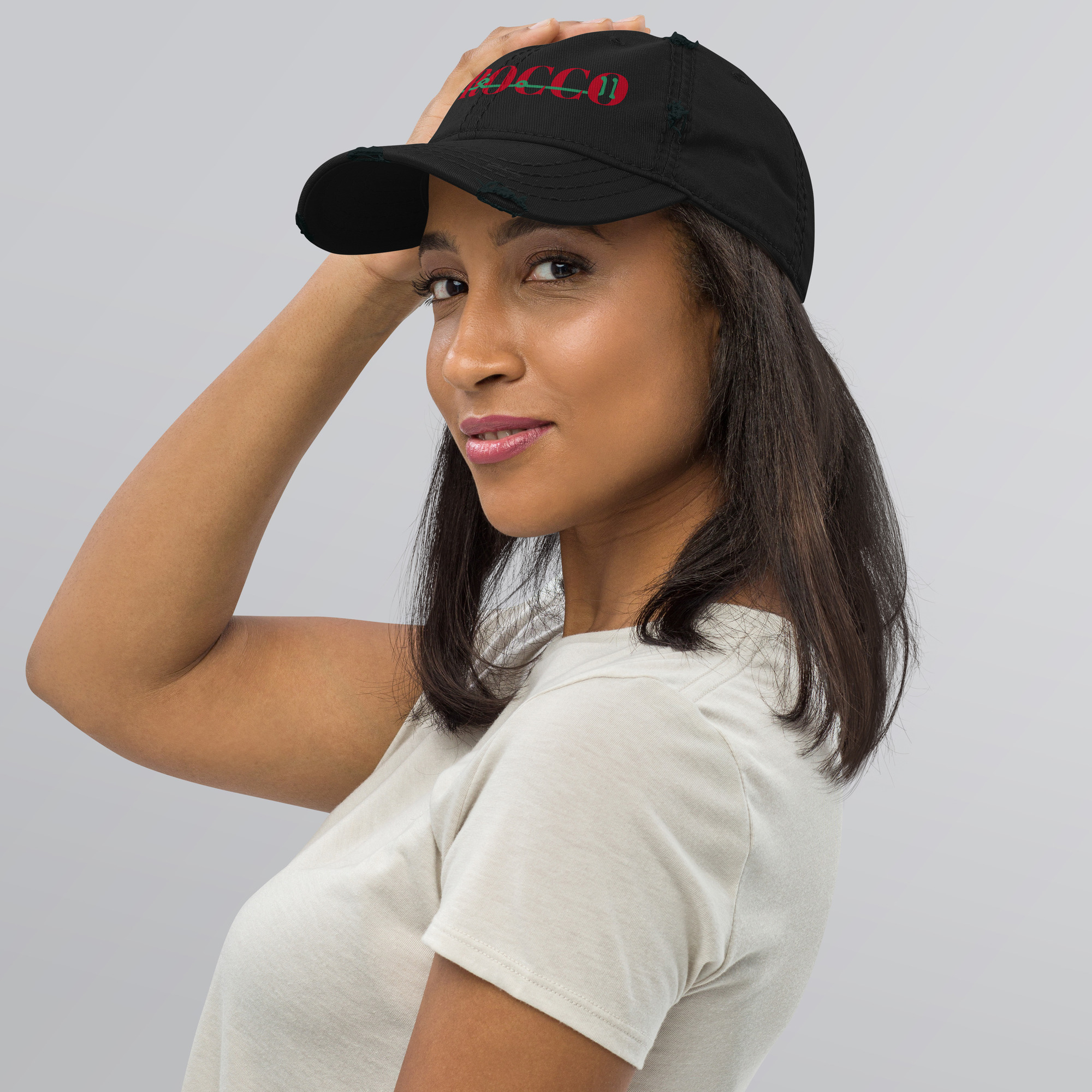 Morocco Maroc Maghreb World Cup 2926 Distressed Dad Hat - Image 3