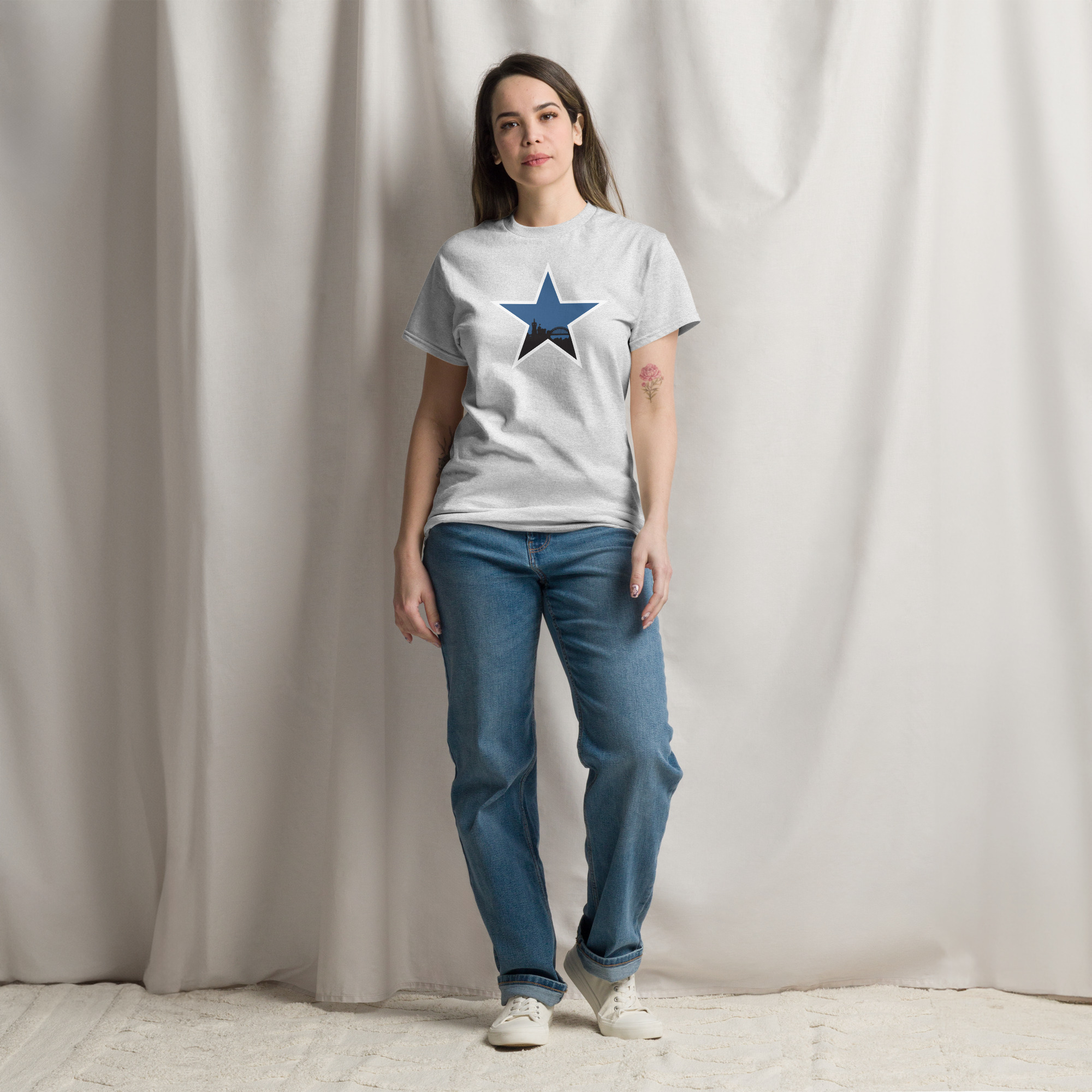 Newcastle Blue Star Shirt | Newcastle Magpies Fan T-Shirt | Newcastle United Gift - Image 7