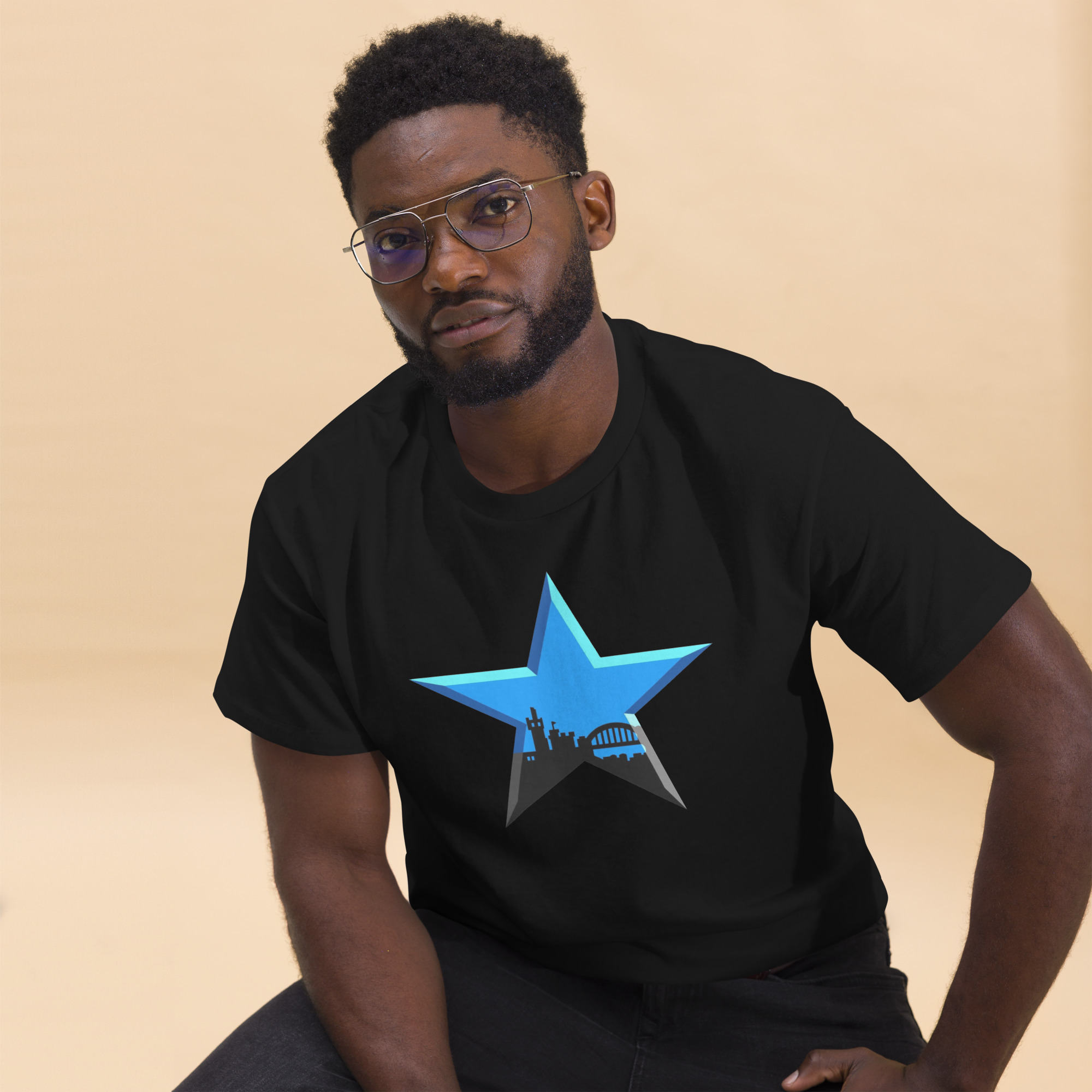 Newcastle Blue Star Shirt | Newcastle Magpies Fan T-Shirt | Newcastle United Gift - Image 4