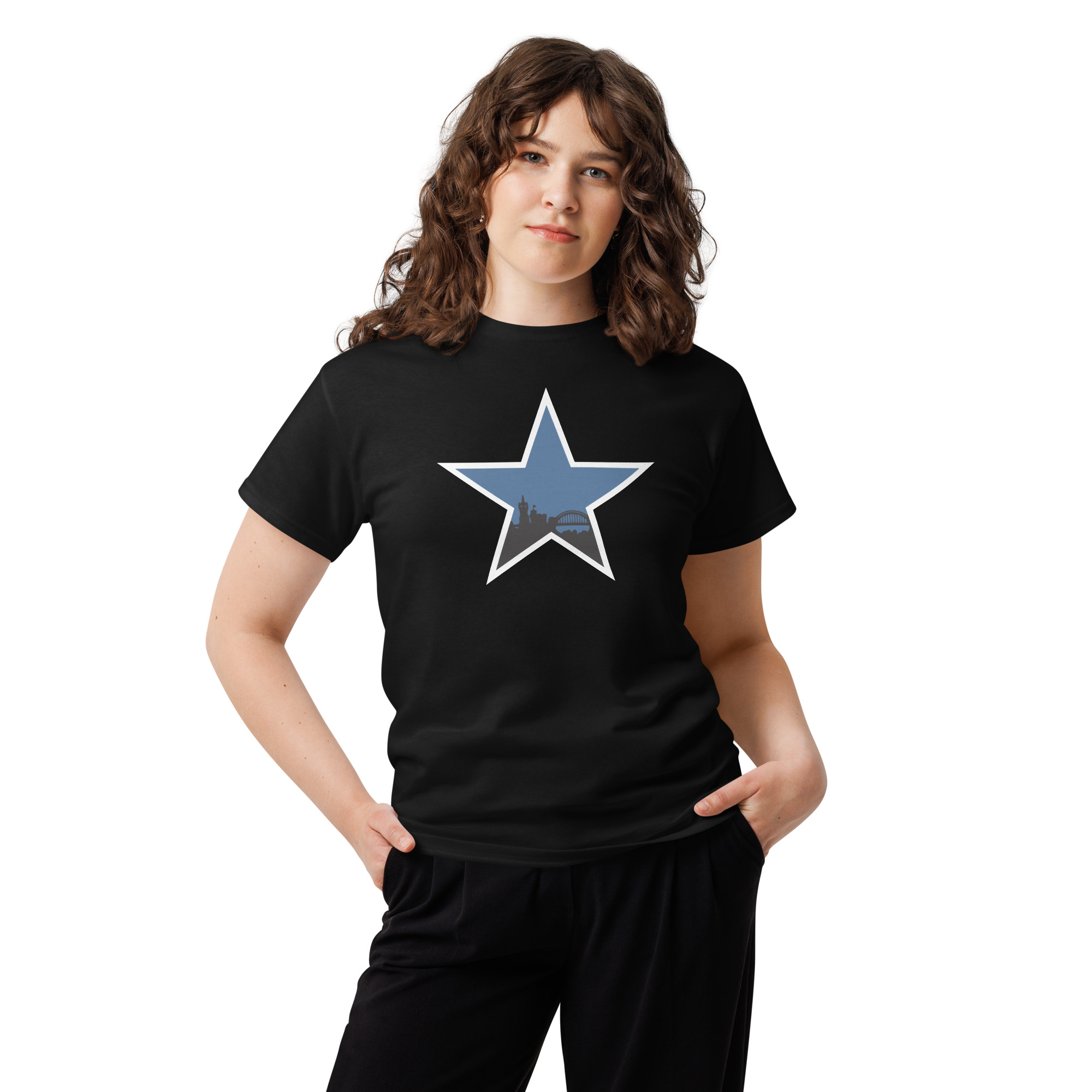 Newcastle Blue Star Shirt | Newcastle Magpies Fan T-Shirt | Newcastle United Gift - Image 2