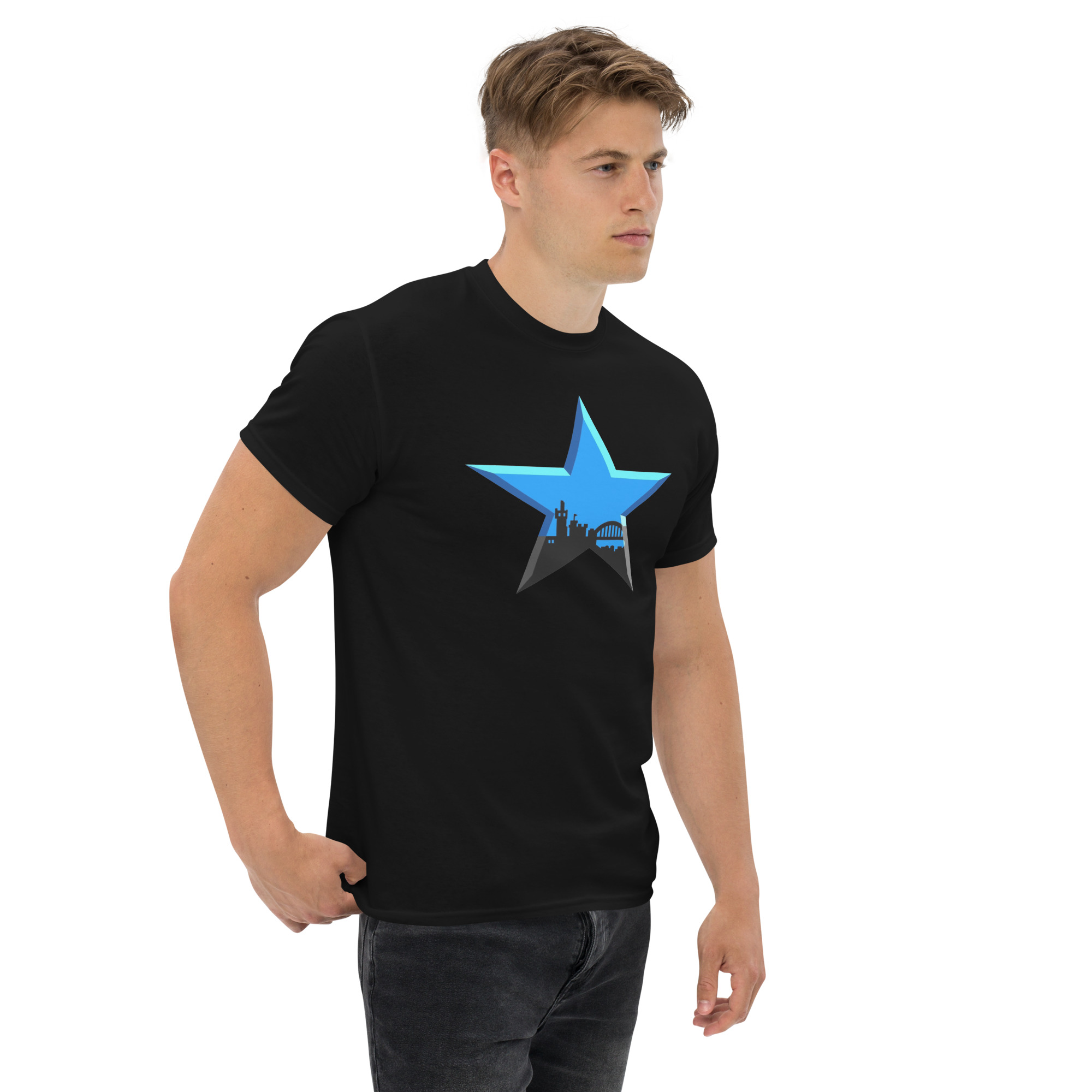 Newcastle Blue Star Shirt | Newcastle Magpies Fan T-Shirt | Newcastle United Gift - Image 2