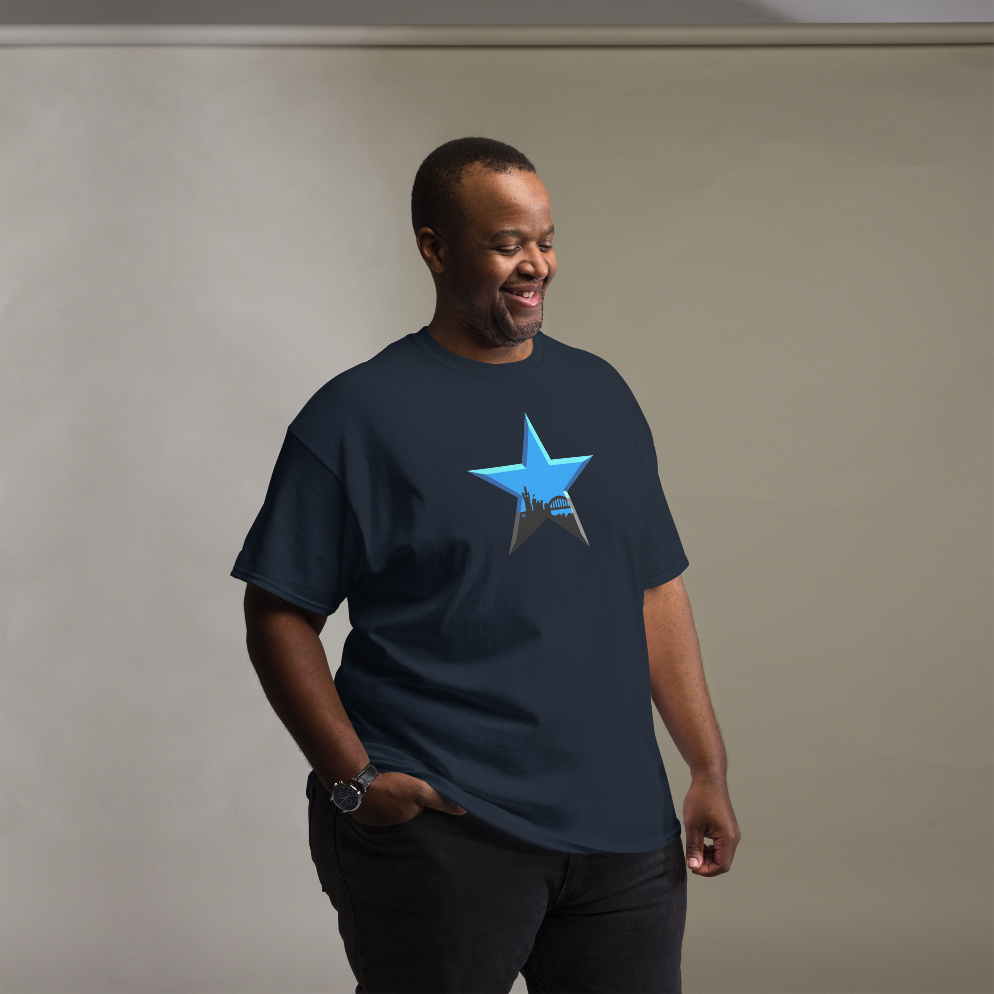 Newcastle Blue Star Shirt | Newcastle Magpies Fan T-Shirt | Newcastle United Gift - Image 5