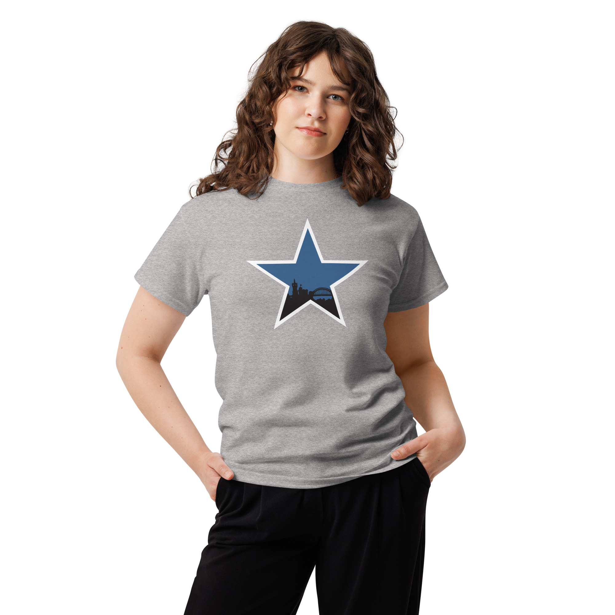 Newcastle Blue Star Shirt | Newcastle Magpies Fan T-Shirt | Newcastle United Gift - Image 4