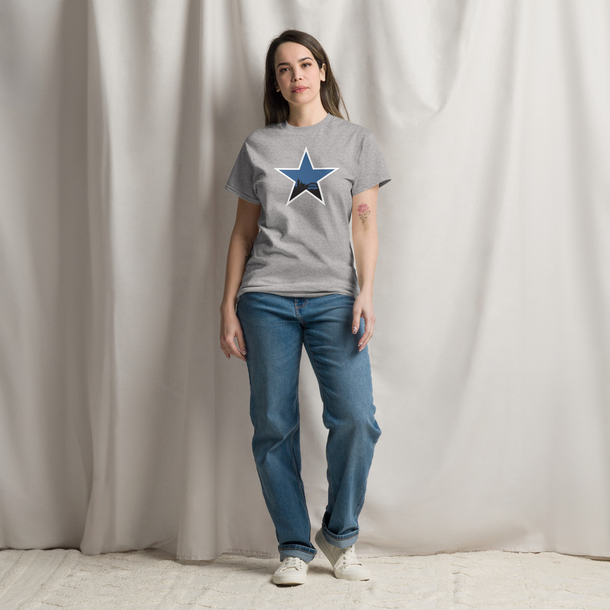 Newcastle Blue Star Shirt | Newcastle Magpies Fan T-Shirt | Newcastle United Gift - Image 6