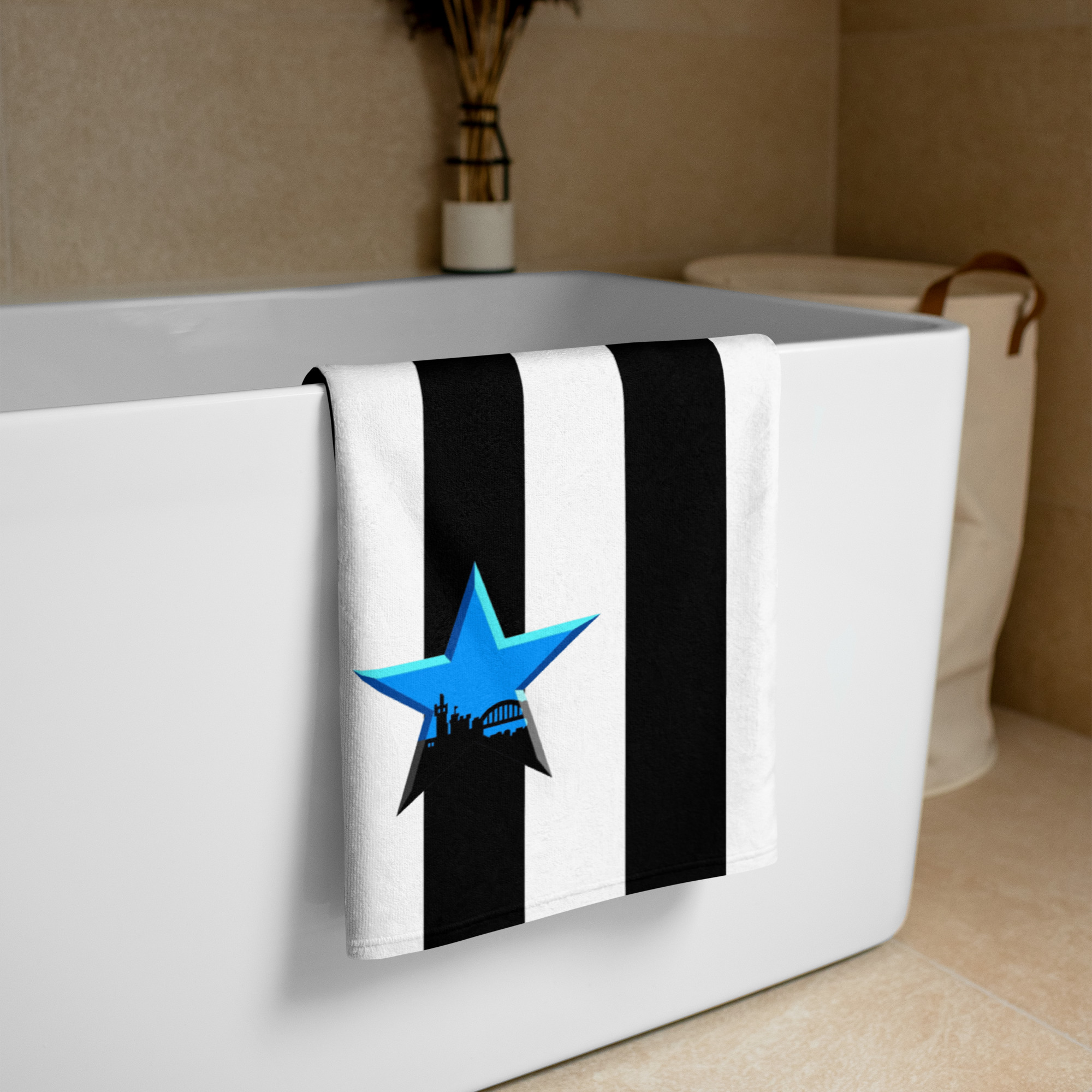 Newcastle Magpies Blue Star Towel | Newcastle Football Fan Towel - Image 4