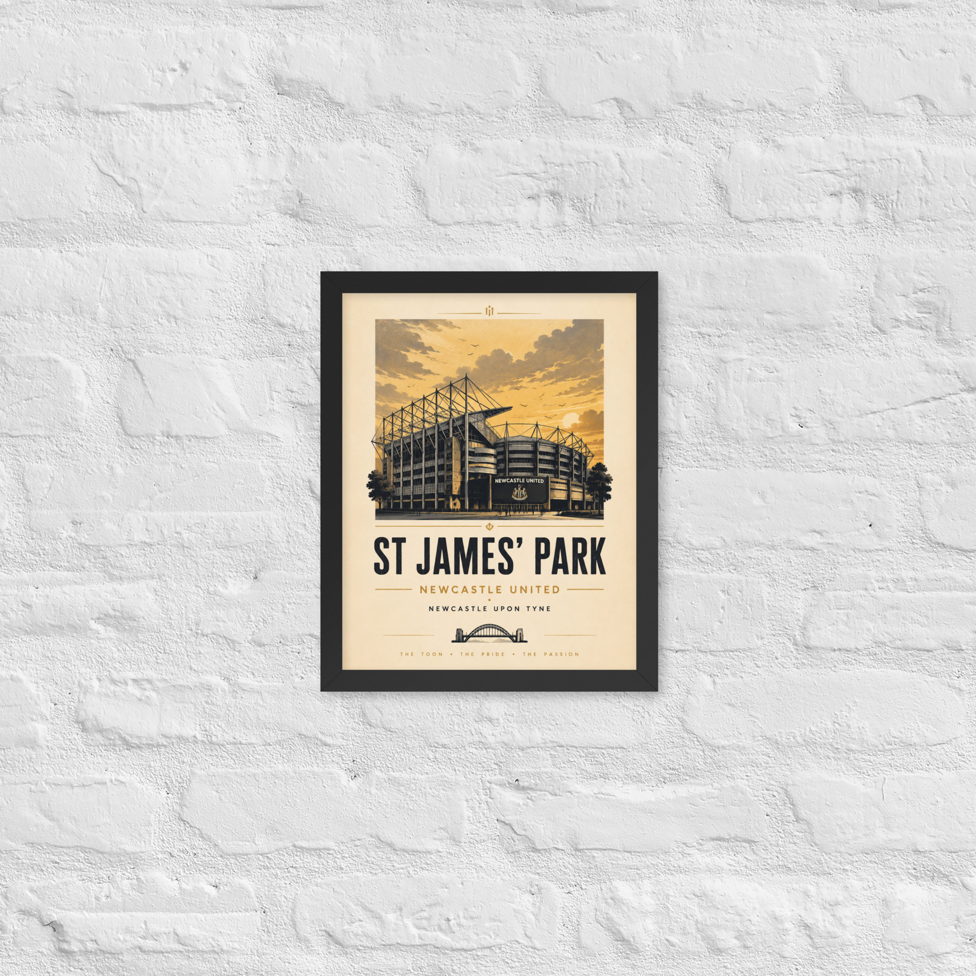 Newcastle United St James’ Park vintage travel poster, Newcastle iconic stadium Framed poster - Image 3