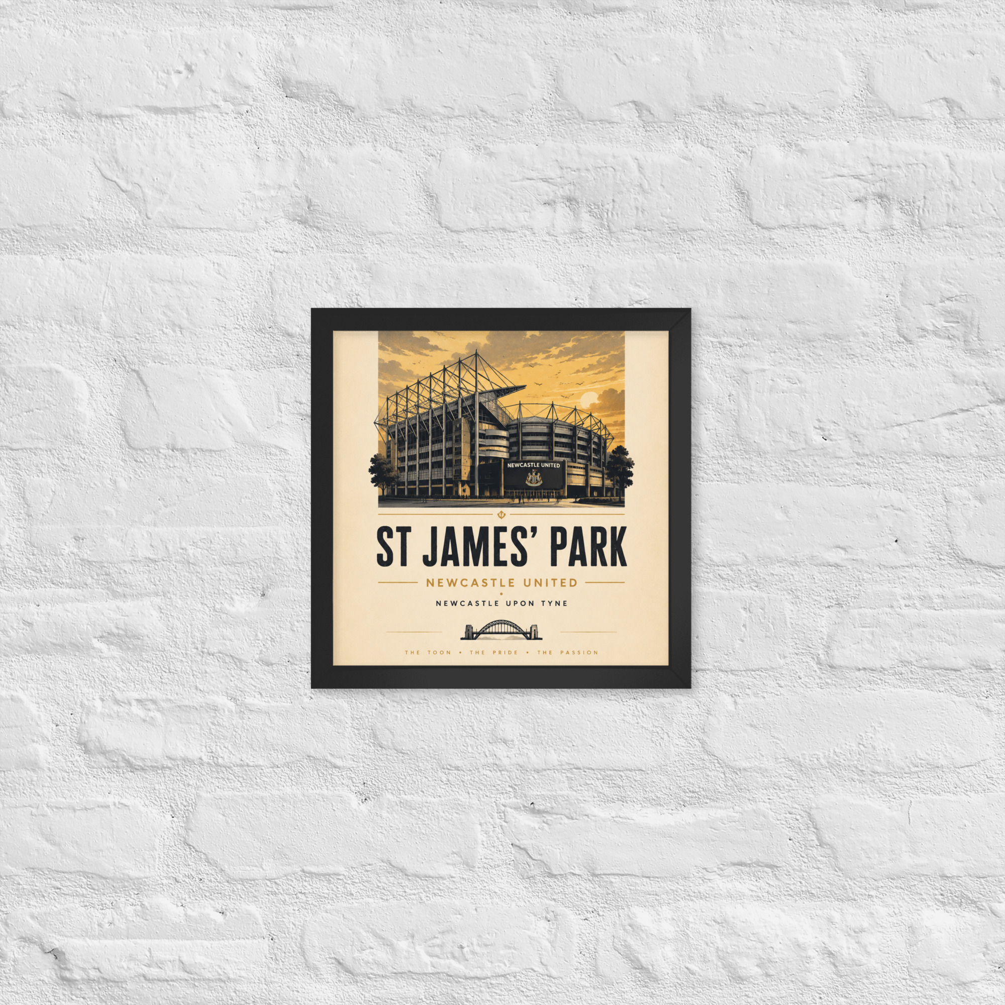 Newcastle United St James’ Park vintage travel poster, Newcastle iconic stadium Framed poster - Image 4