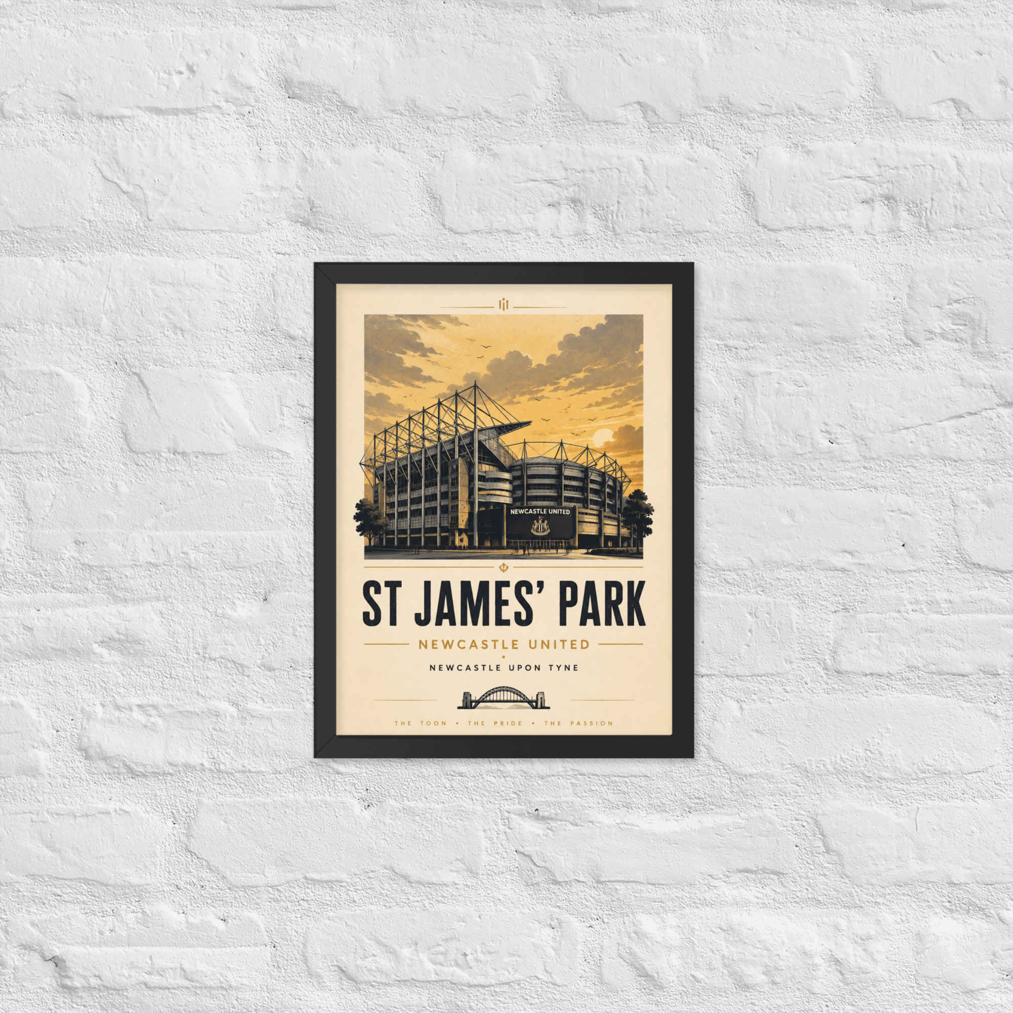 Newcastle United St James’ Park vintage travel poster, Newcastle iconic stadium Framed poster - Image 5