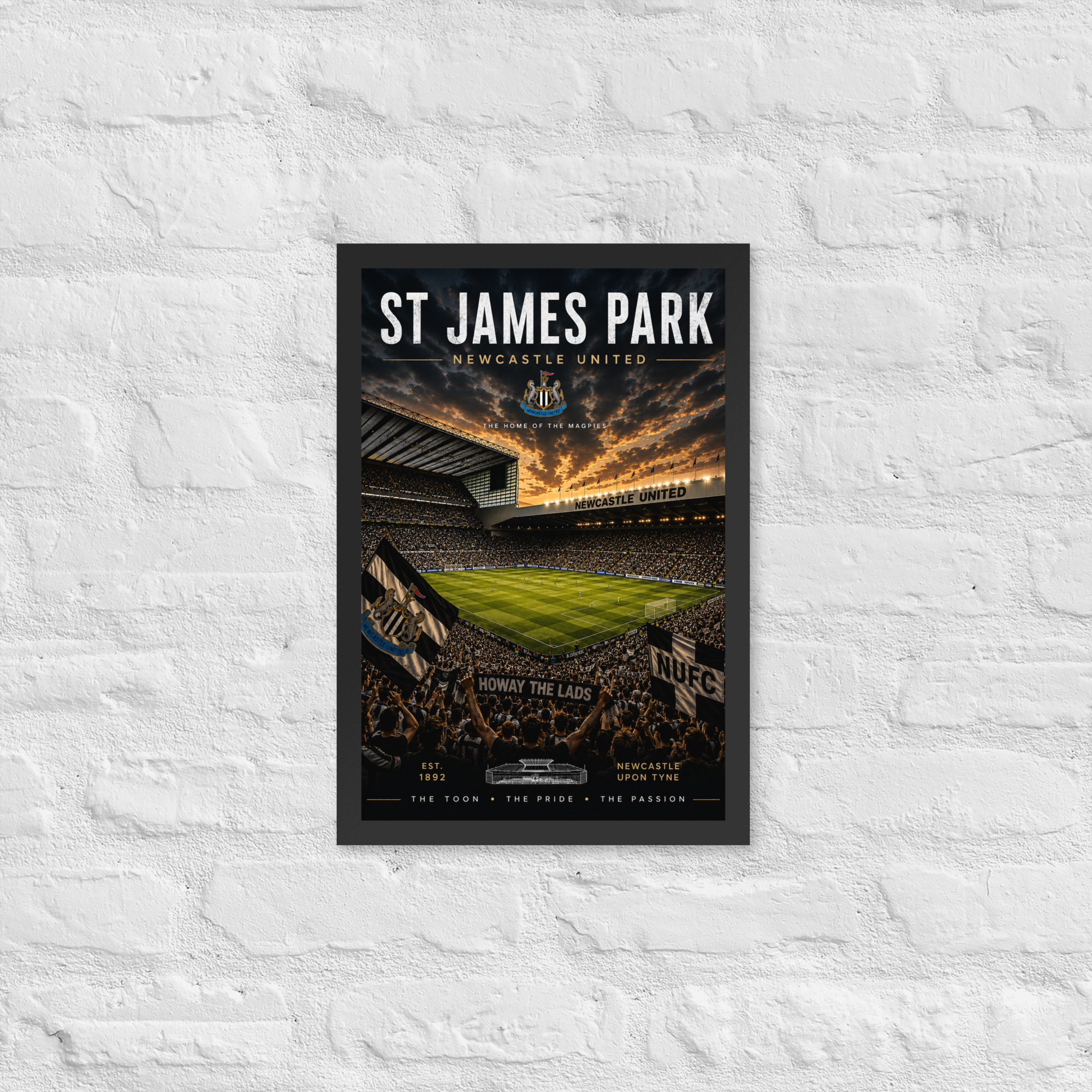 Newcastle St James Park framed poster Newcastle United football wall art - Image 2