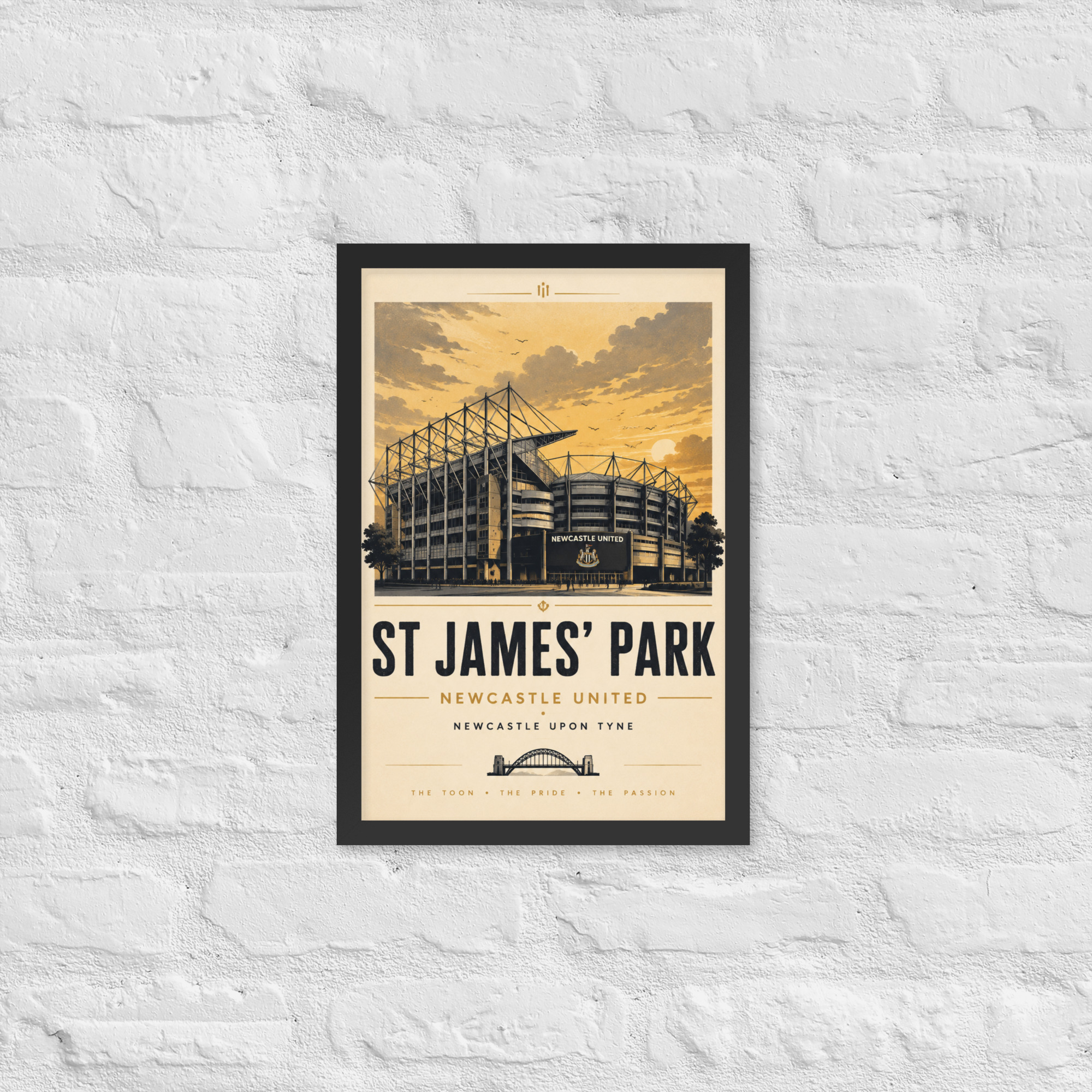 Newcastle United St James’ Park vintage travel poster, Newcastle iconic stadium Framed poster - Image 6