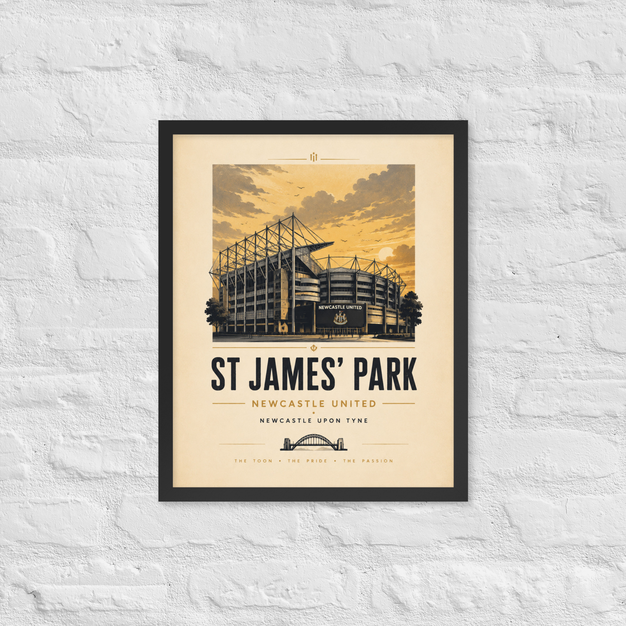 Newcastle United St James’ Park vintage travel poster, Newcastle iconic stadium Framed poster - Image 7