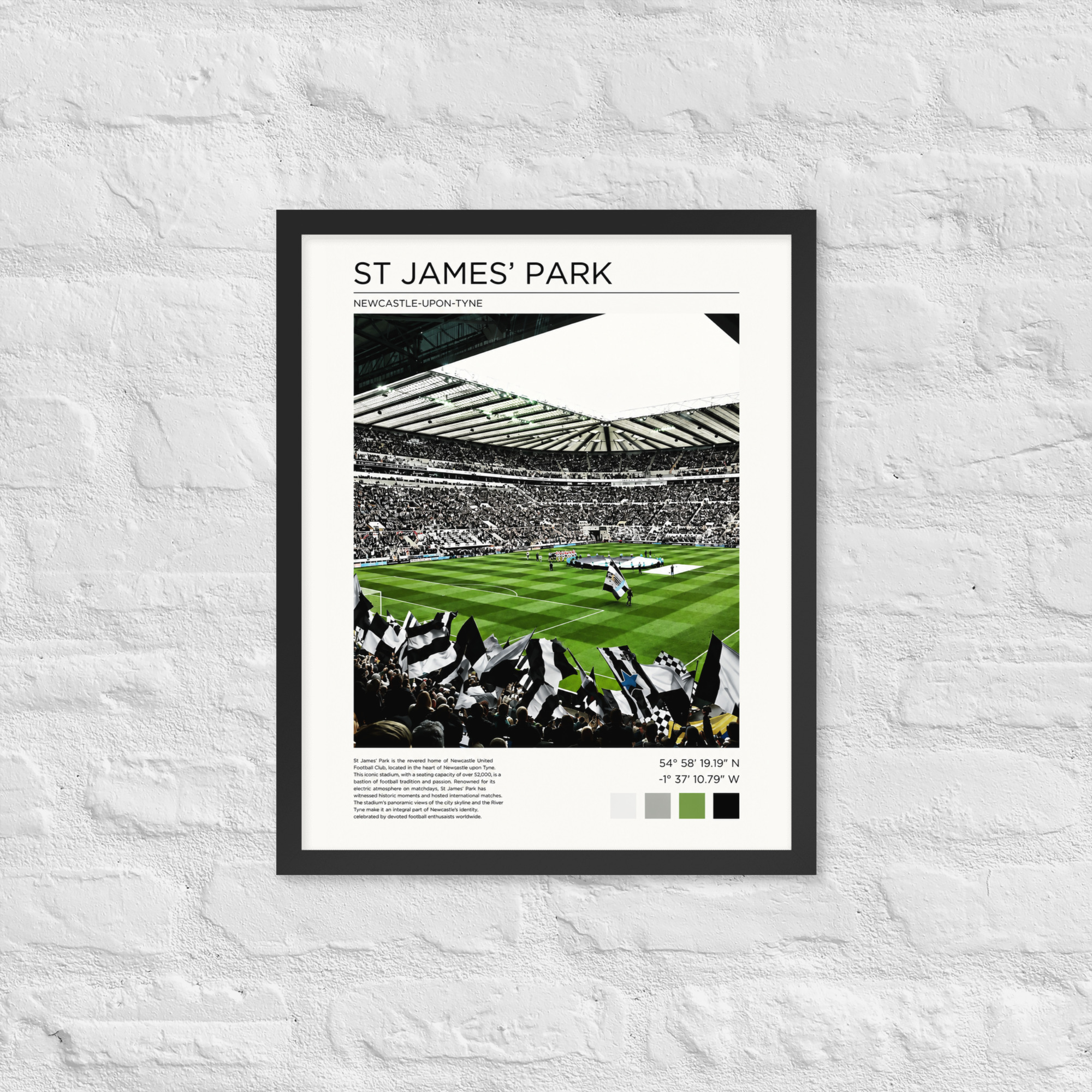 Newcastle United St James’ Park Art Print | Geordie Football Wall Art | Newcastle Fan Gift | Framed Poster - Image 4