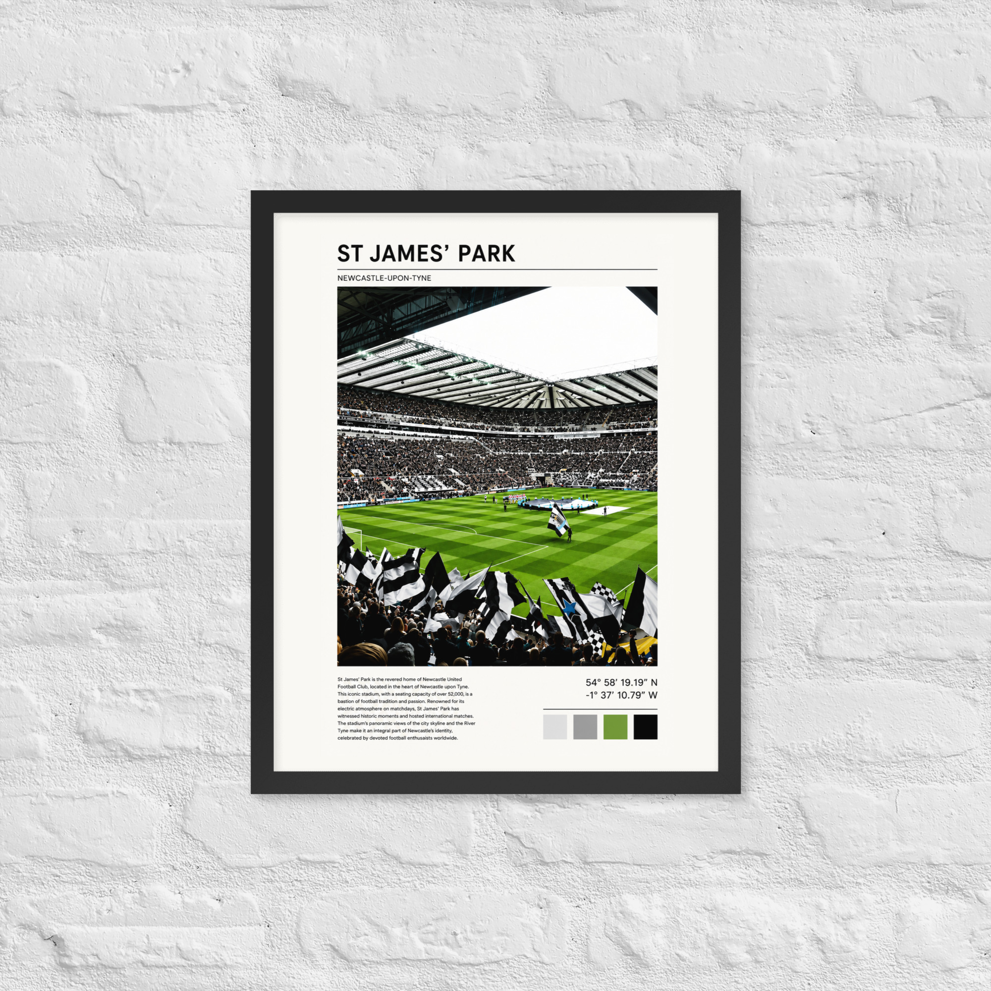 Newcastle United St James’ Park Art Print | Geordie Football Wall Art | Newcastle Fan Gift | Framed Poster - Image 4