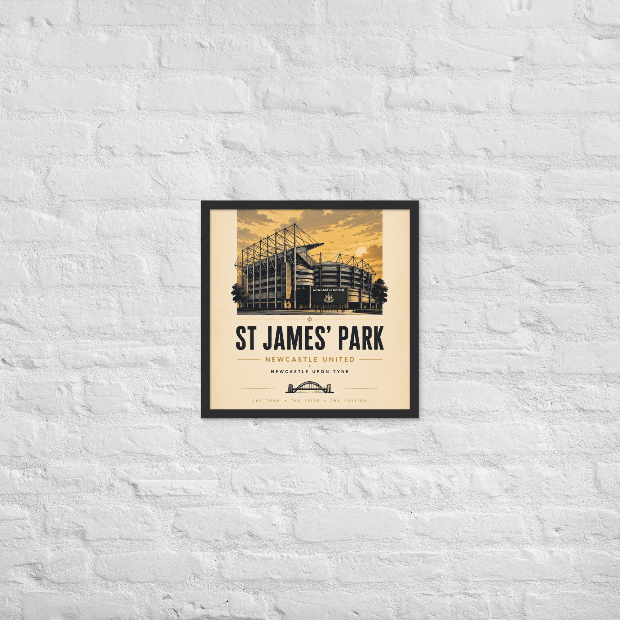 Newcastle United St James’ Park vintage travel poster, Newcastle iconic stadium Framed poster - Image 8