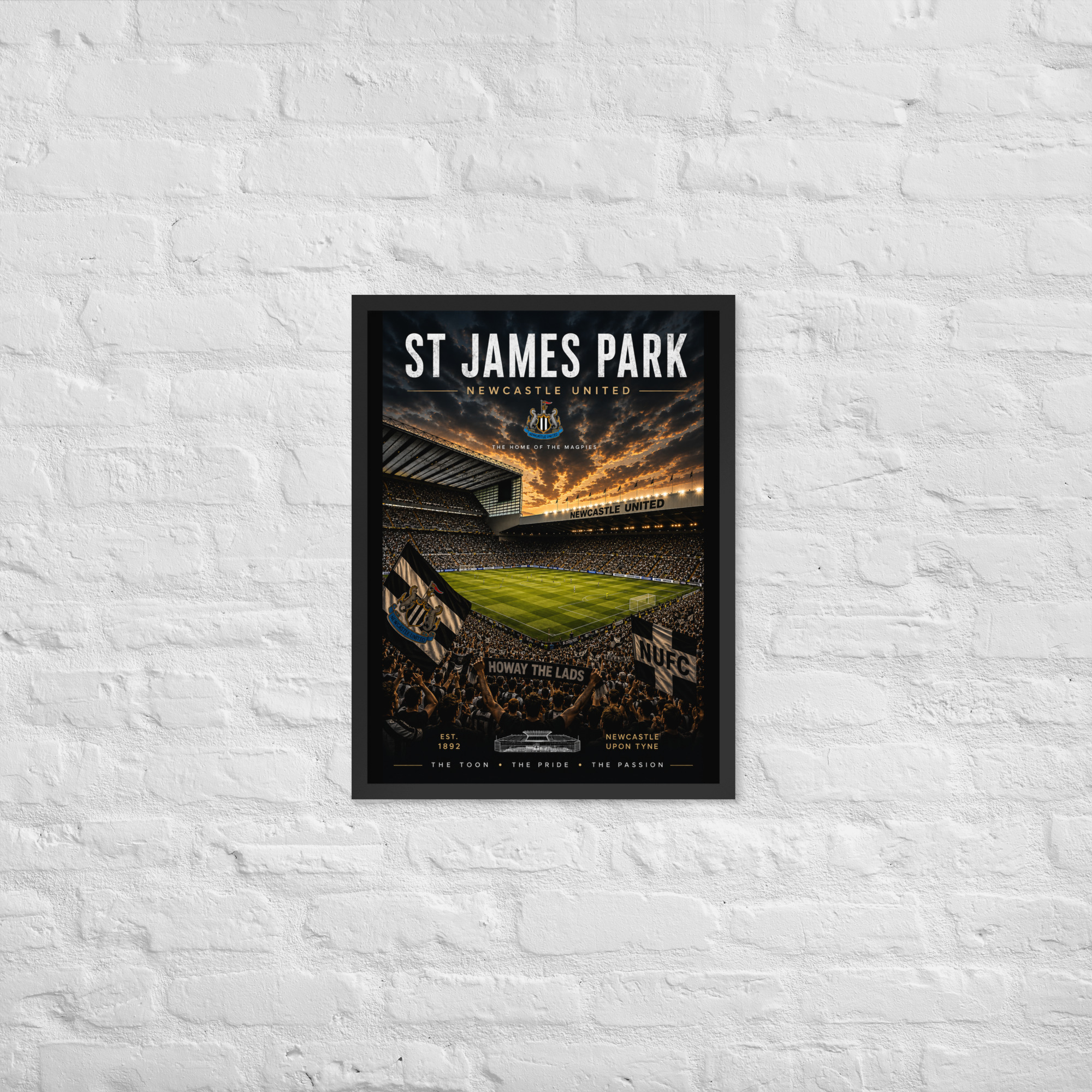 Newcastle St James Park framed poster Newcastle United football wall art - Image 3