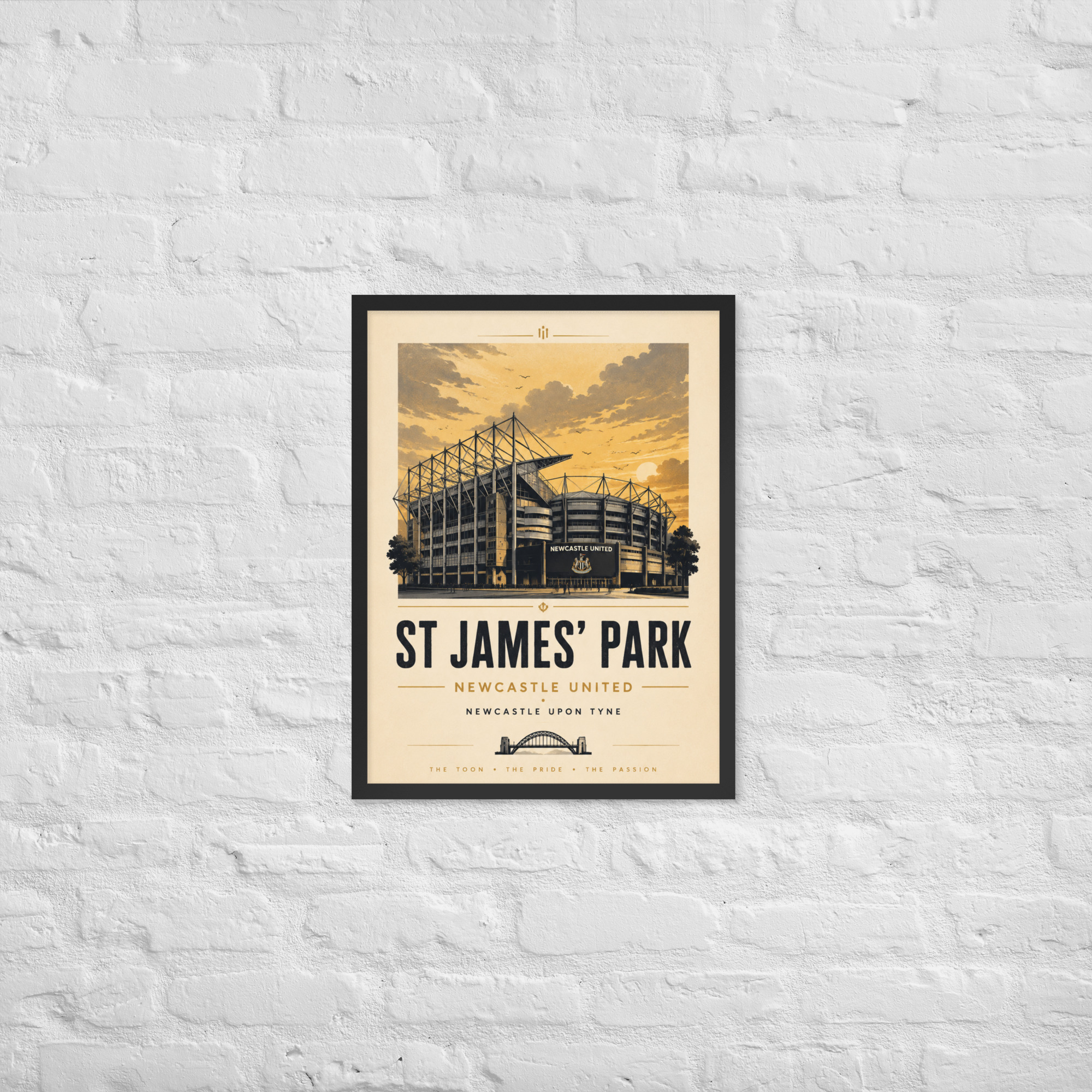 Newcastle United St James’ Park vintage travel poster, Newcastle iconic stadium Framed poster - Image 9