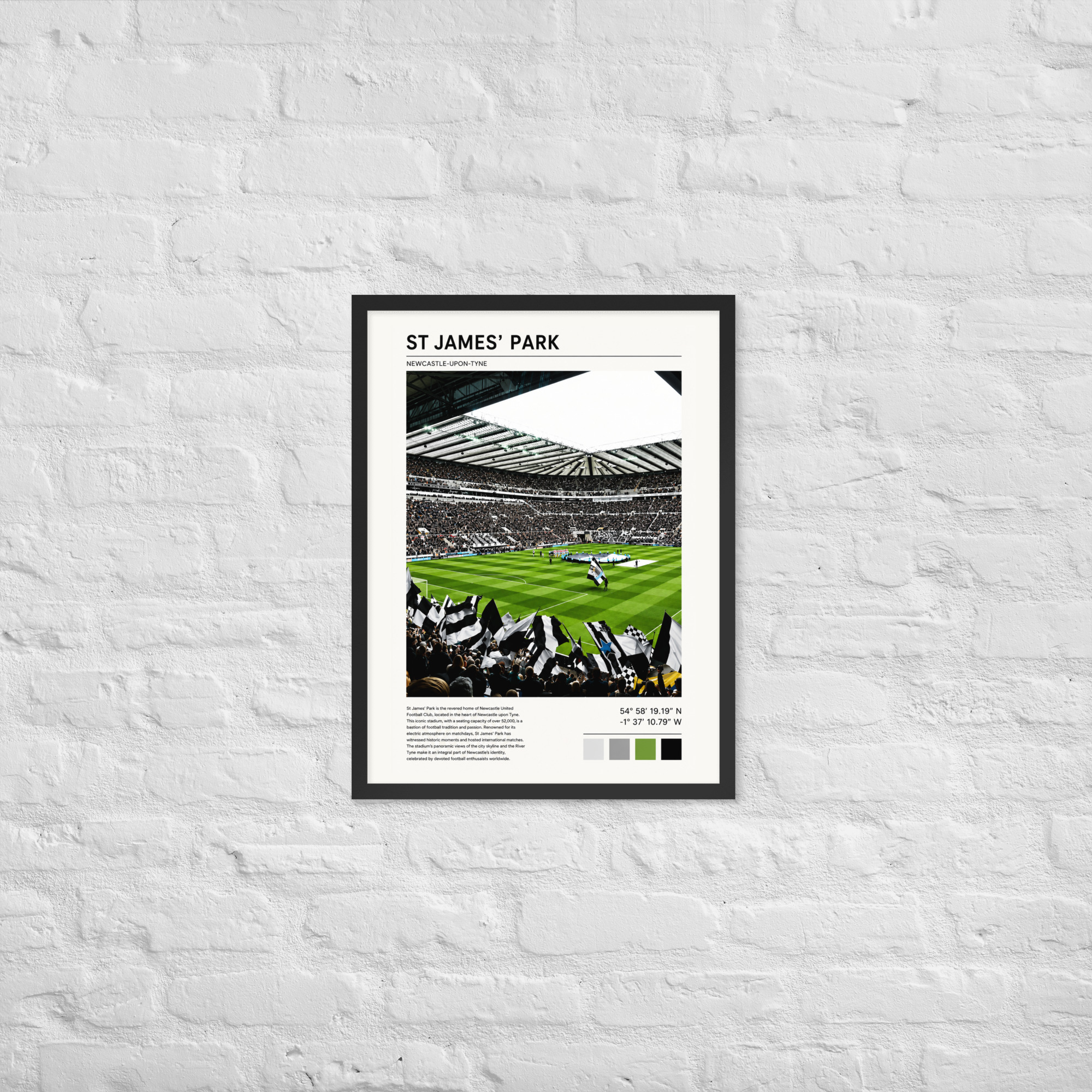 Newcastle United St James’ Park Art Print | Geordie Football Wall Art | Newcastle Fan Gift | Framed Poster - Image 5