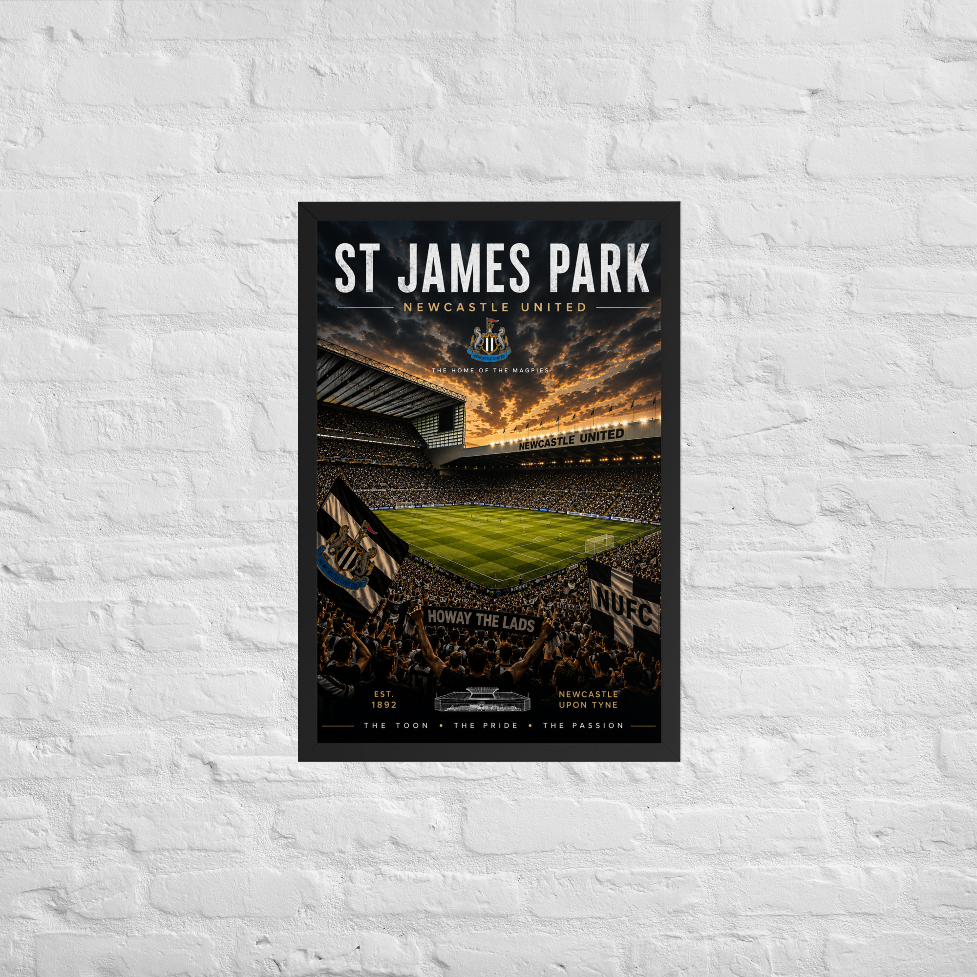 Newcastle St James Park framed poster Newcastle United football wall art - Image 4