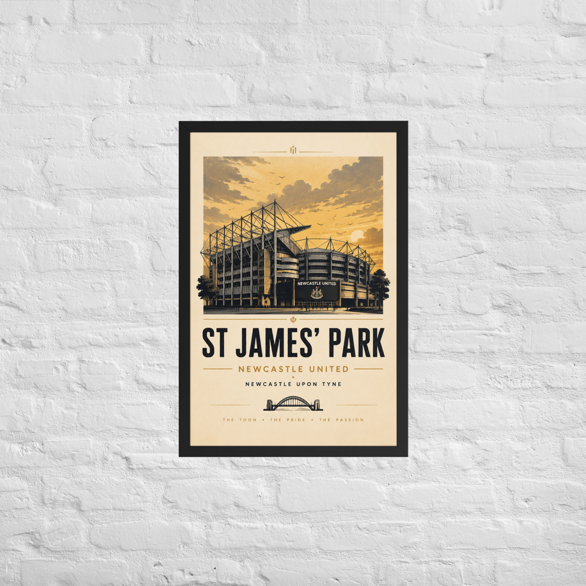 Newcastle United St James’ Park vintage travel poster, Newcastle iconic stadium Framed poster - Image 10