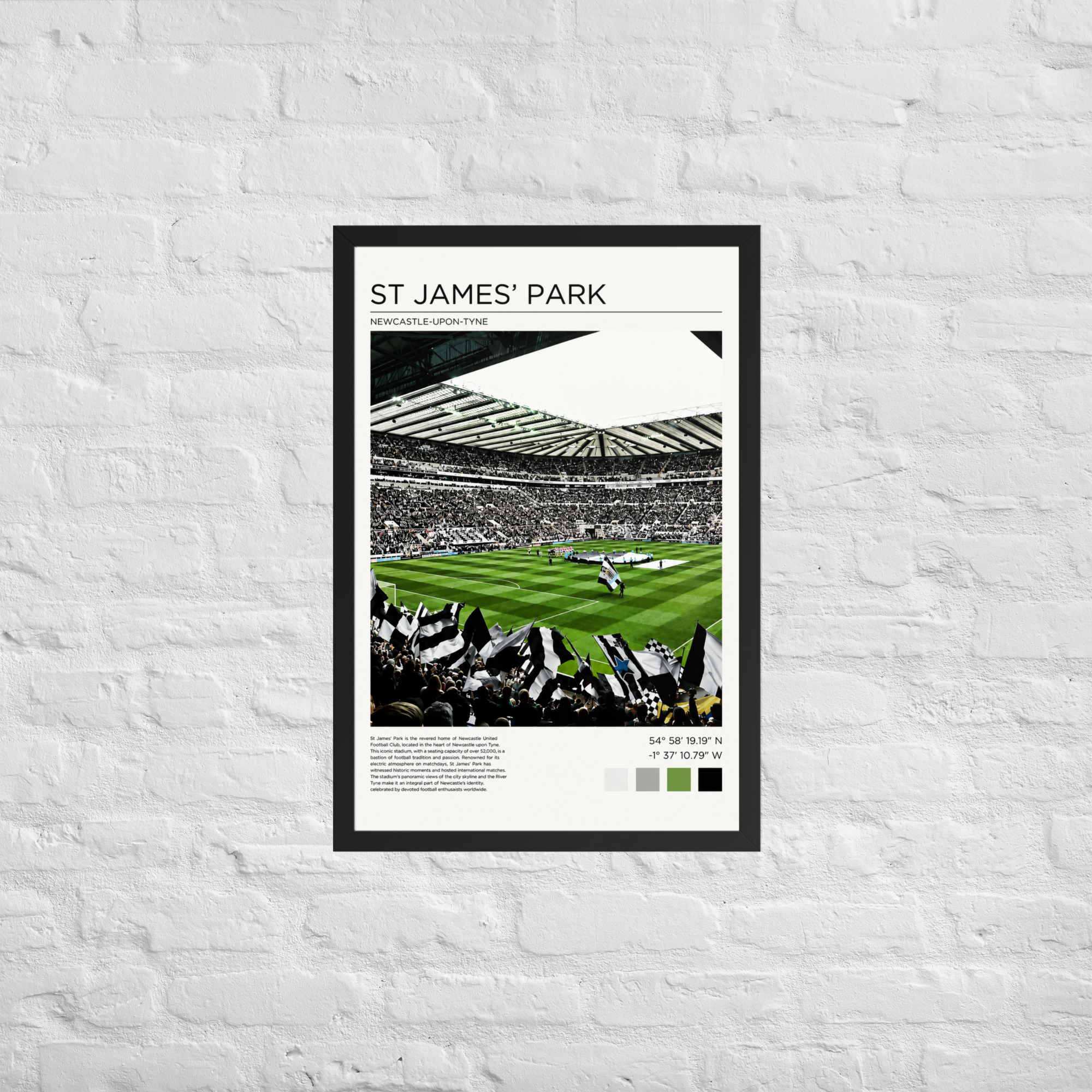 Newcastle United St James’ Park Art Print | Geordie Football Wall Art | Newcastle Fan Gift | Framed Poster - Image 5