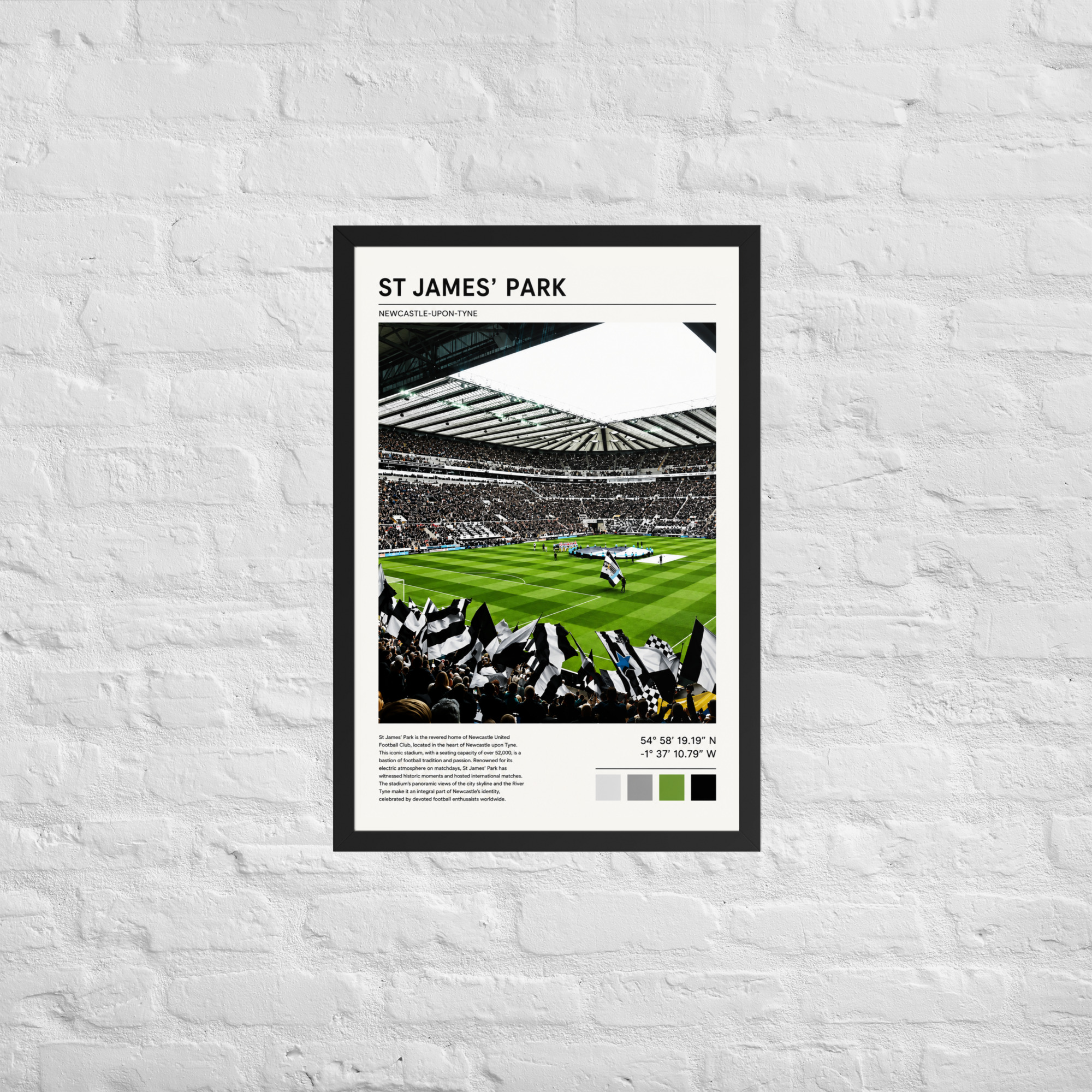 Newcastle United St James’ Park Art Print | Geordie Football Wall Art | Newcastle Fan Gift | Framed Poster - Image 6