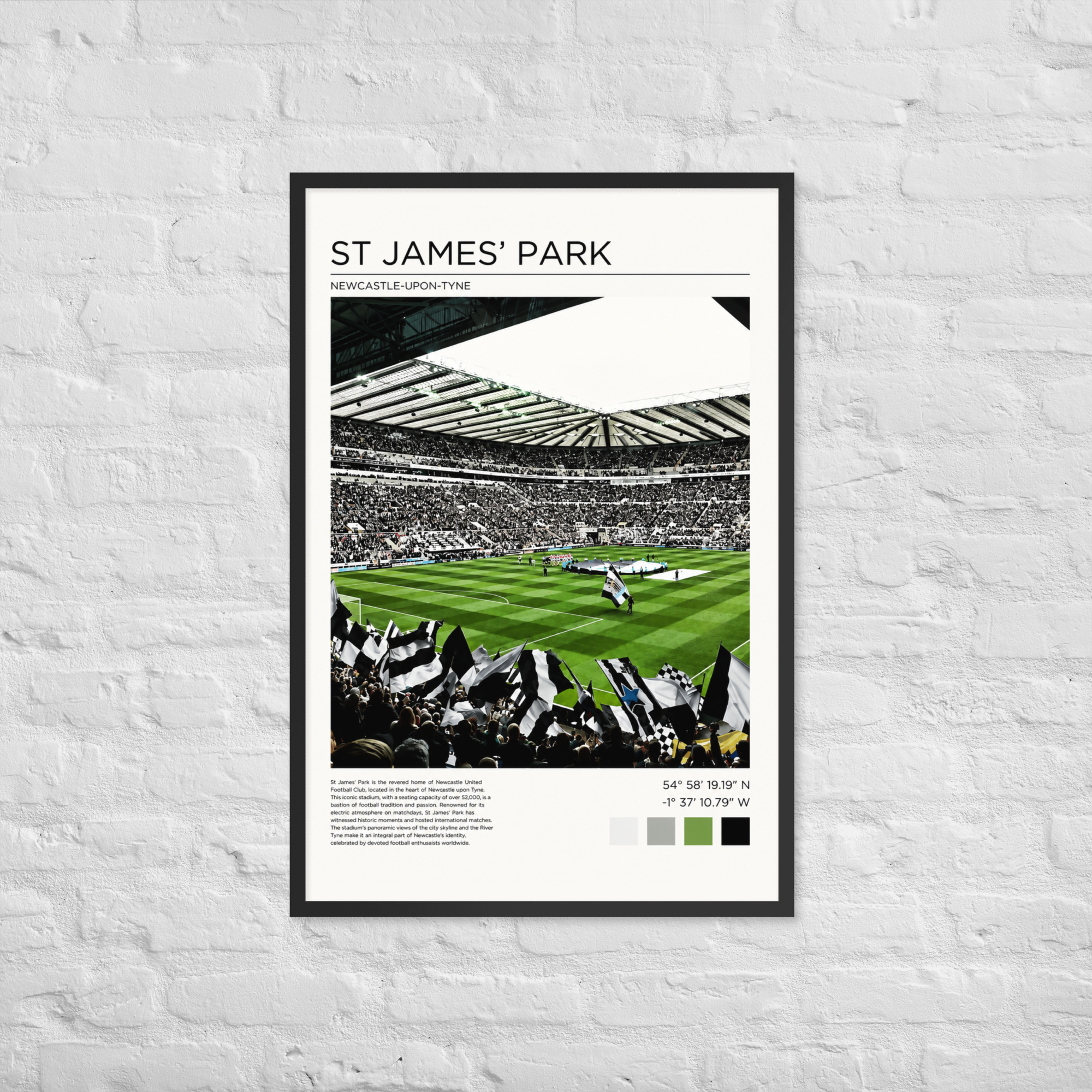 Newcastle United St James’ Park Art Print | Geordie Football Wall Art | Newcastle Fan Gift | Framed Poster - Image 6