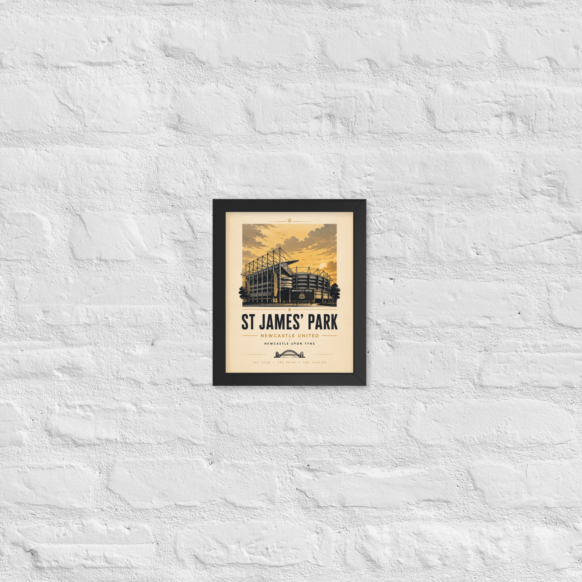 Newcastle United St James’ Park vintage travel poster, Newcastle iconic stadium Framed poster - Image 2