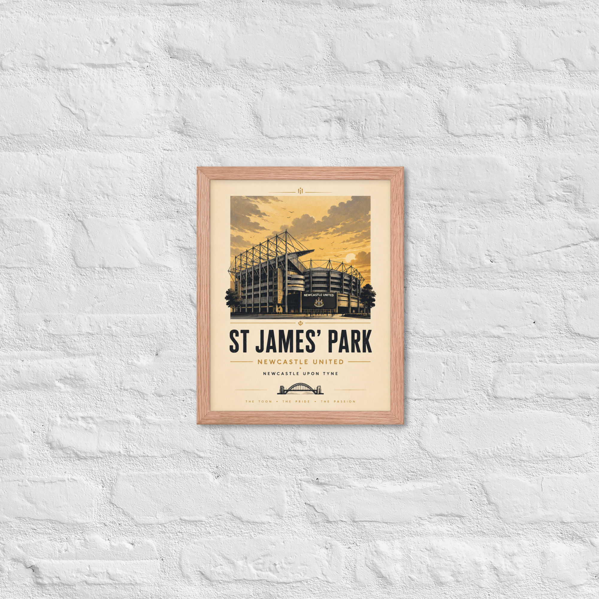 Newcastle United St James’ Park vintage travel poster, Newcastle iconic stadium Framed poster - Image 12