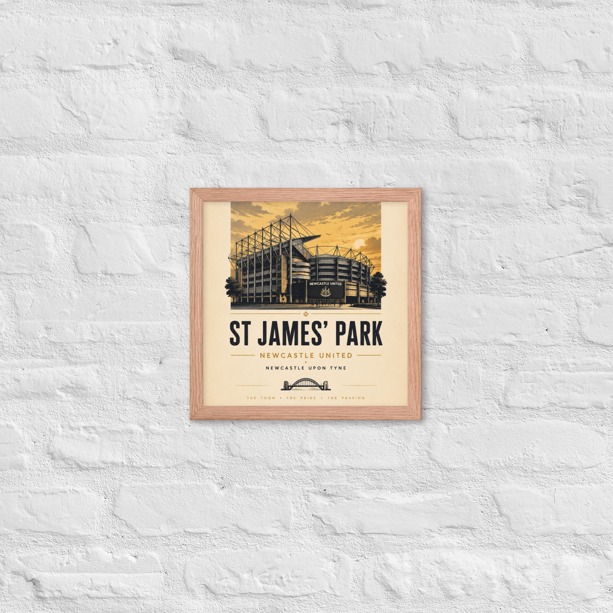 Newcastle United St James’ Park vintage travel poster, Newcastle iconic stadium Framed poster - Image 13