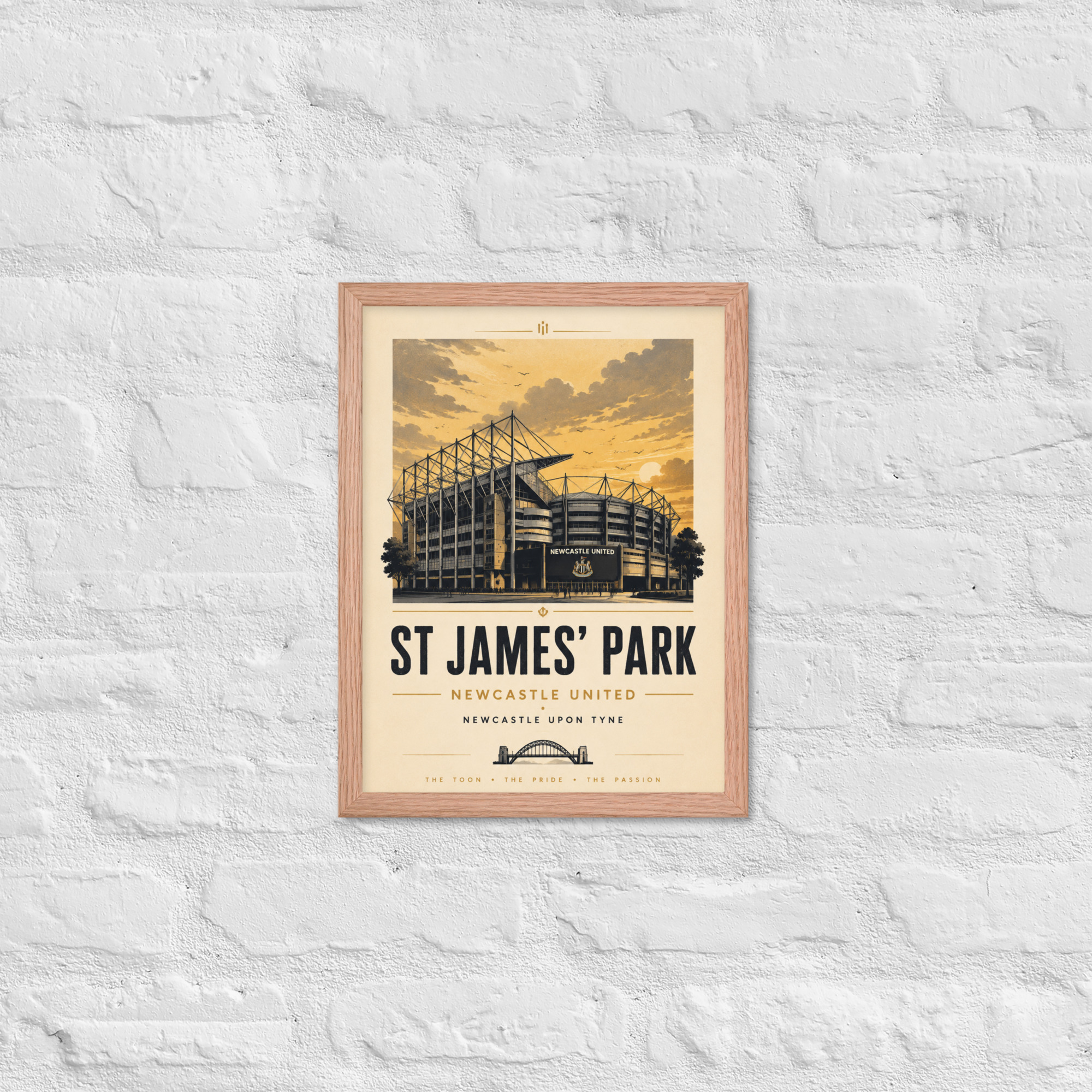Newcastle United St James’ Park vintage travel poster, Newcastle iconic stadium Framed poster - Image 14