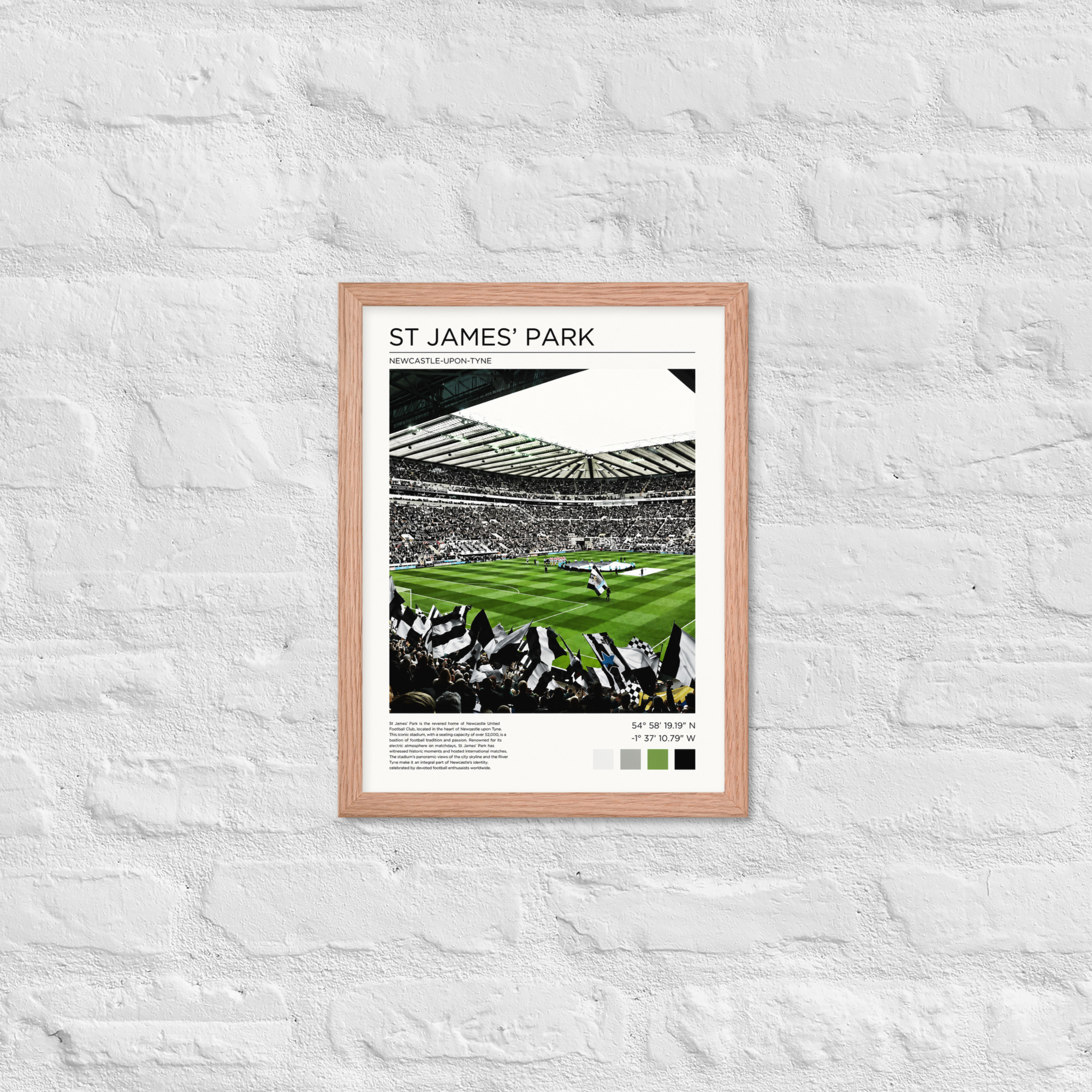 Newcastle United St James’ Park Art Print | Geordie Football Wall Art | Newcastle Fan Gift | Framed Poster - Image 7
