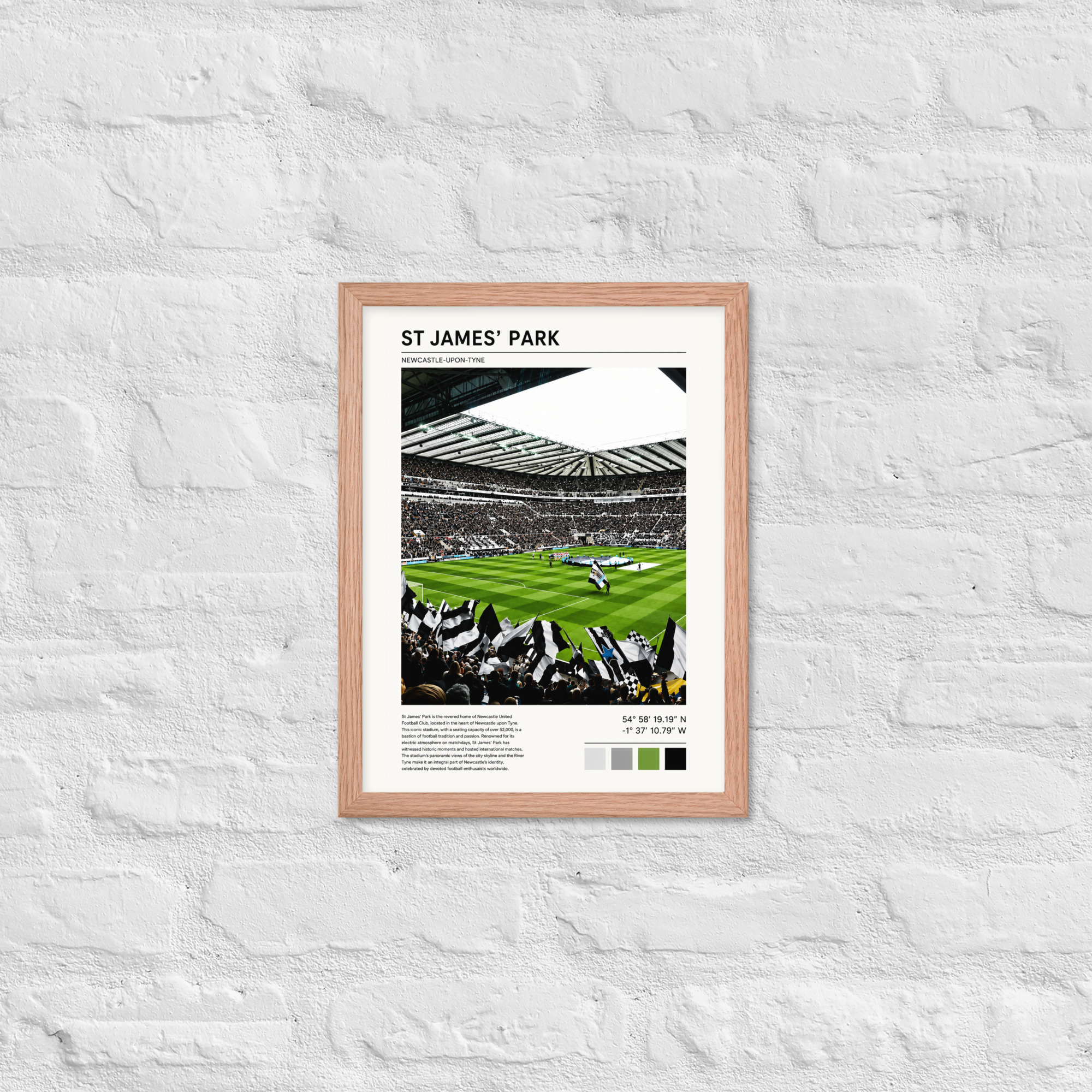 Newcastle United St James’ Park Art Print | Geordie Football Wall Art | Newcastle Fan Gift | Framed Poster - Image 7
