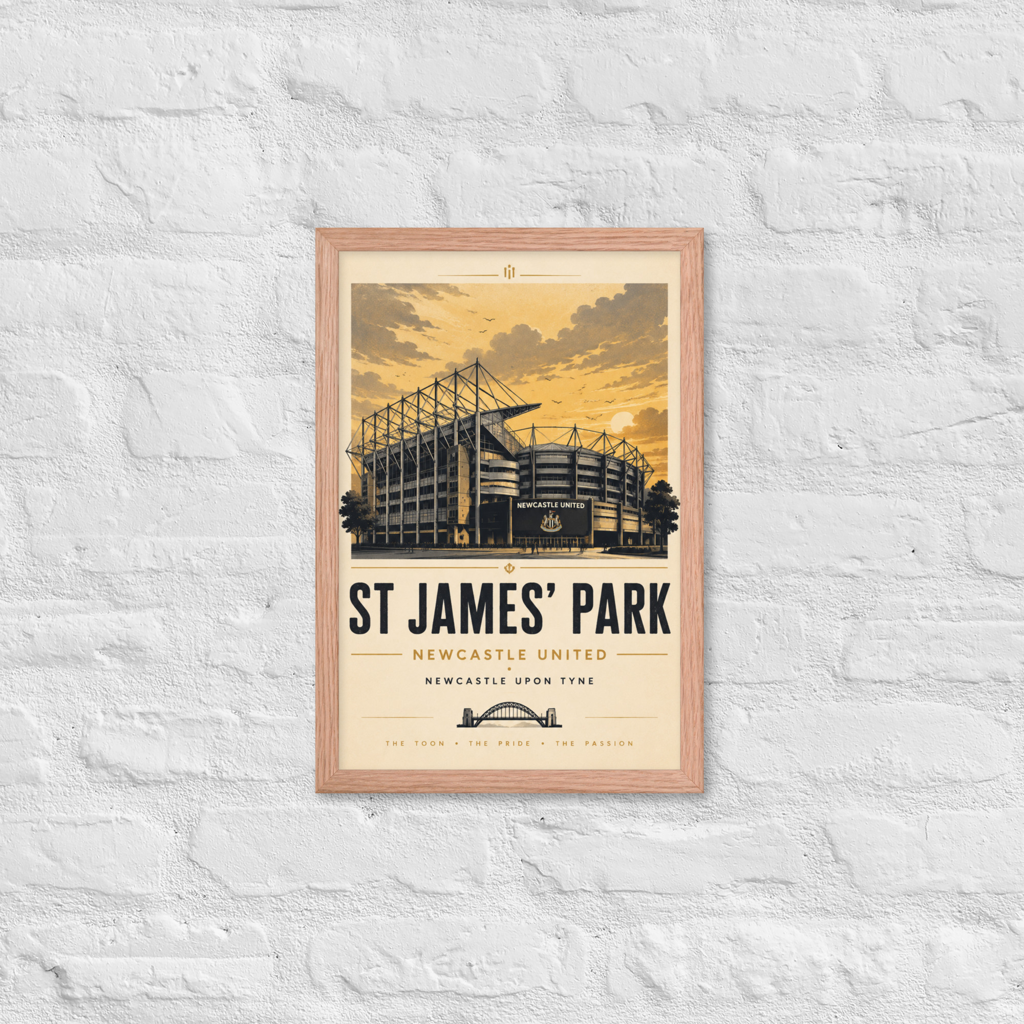 Newcastle United St James’ Park vintage travel poster, Newcastle iconic stadium Framed poster - Image 15