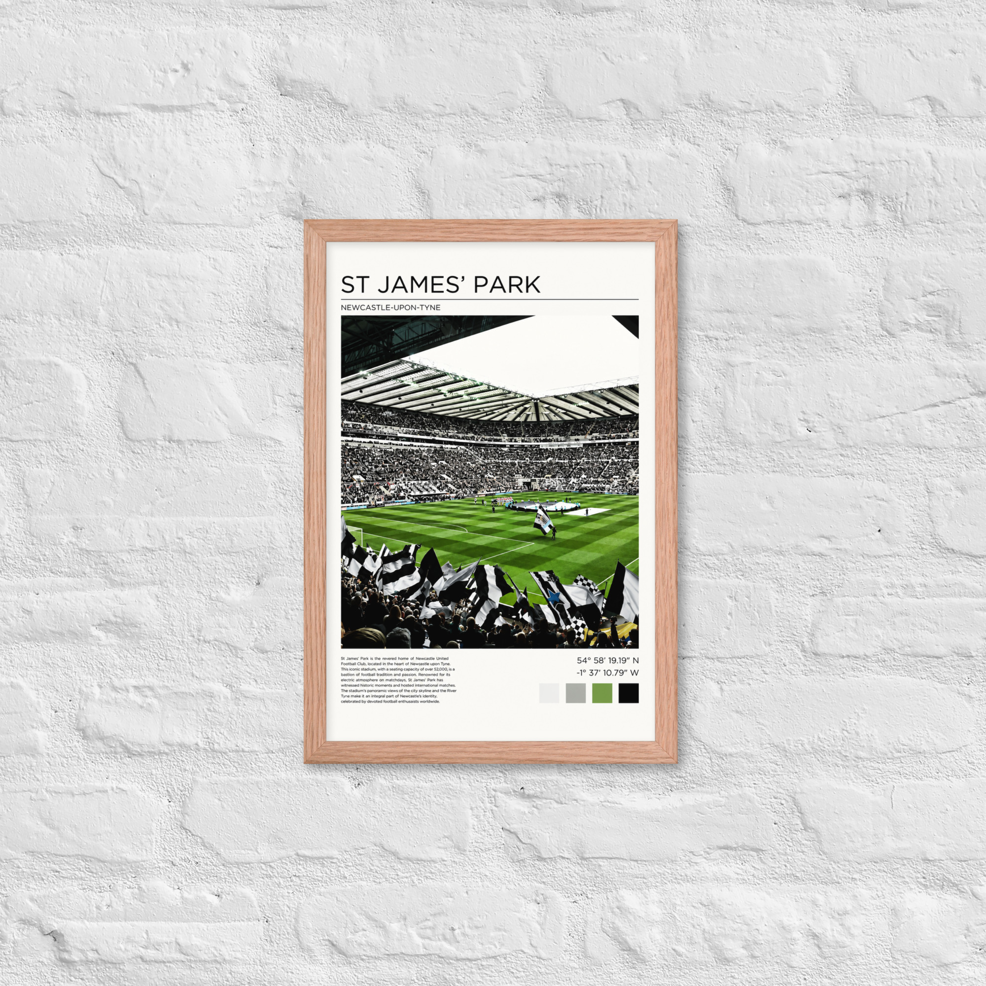 Newcastle United St James’ Park Art Print | Geordie Football Wall Art | Newcastle Fan Gift | Framed Poster - Image 8