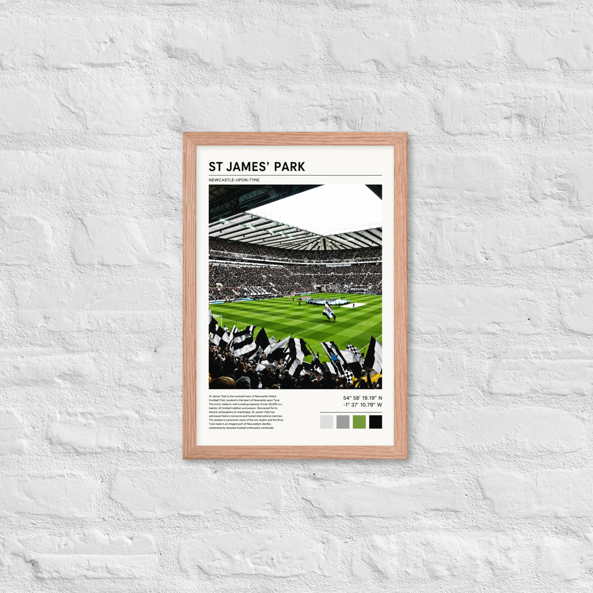 Newcastle United St James’ Park Art Print | Geordie Football Wall Art | Newcastle Fan Gift | Framed Poster - Image 8