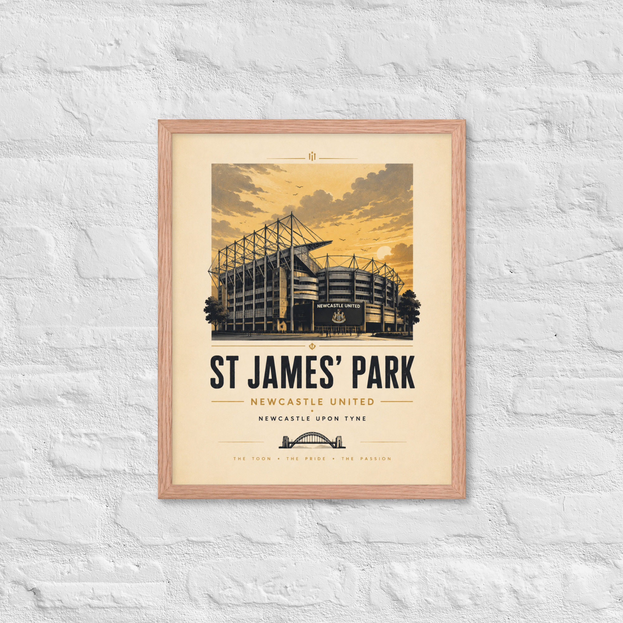 Newcastle United St James’ Park vintage travel poster, Newcastle iconic stadium Framed poster - Image 16