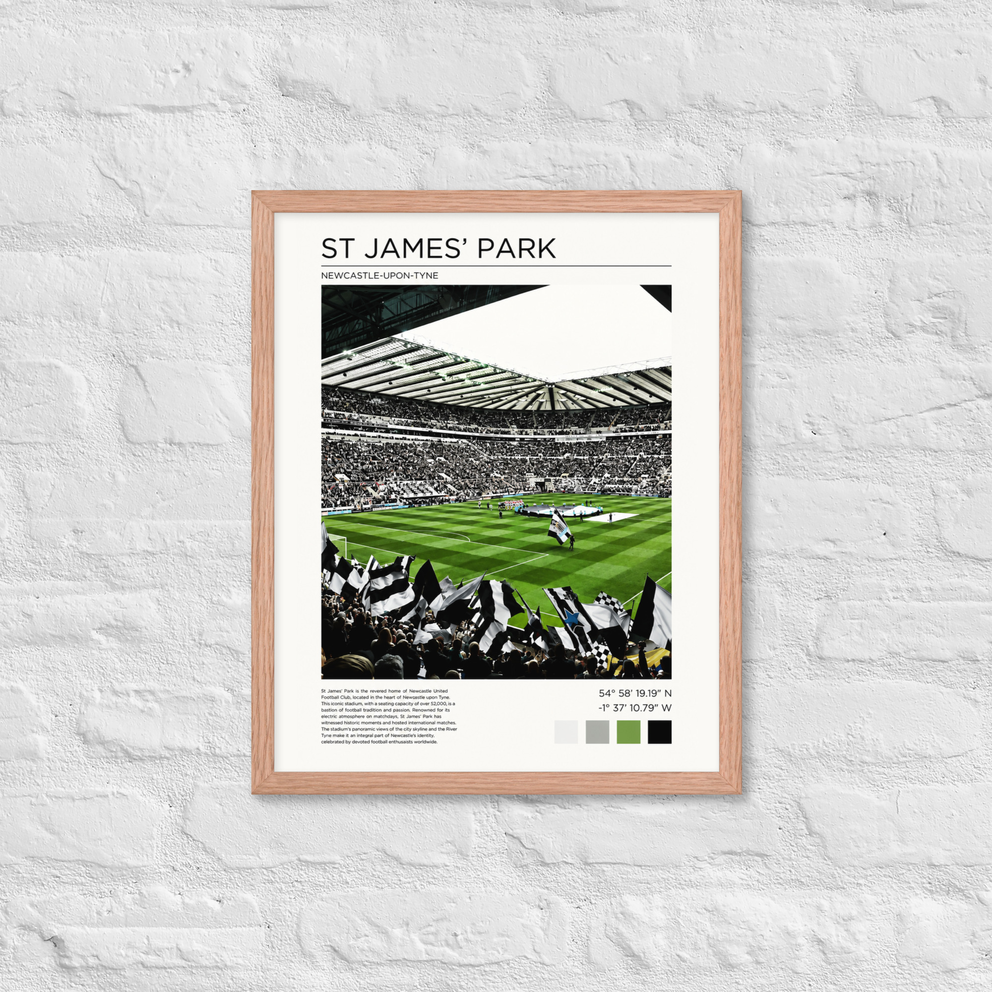 Newcastle United St James’ Park Art Print | Geordie Football Wall Art | Newcastle Fan Gift | Framed Poster - Image 9