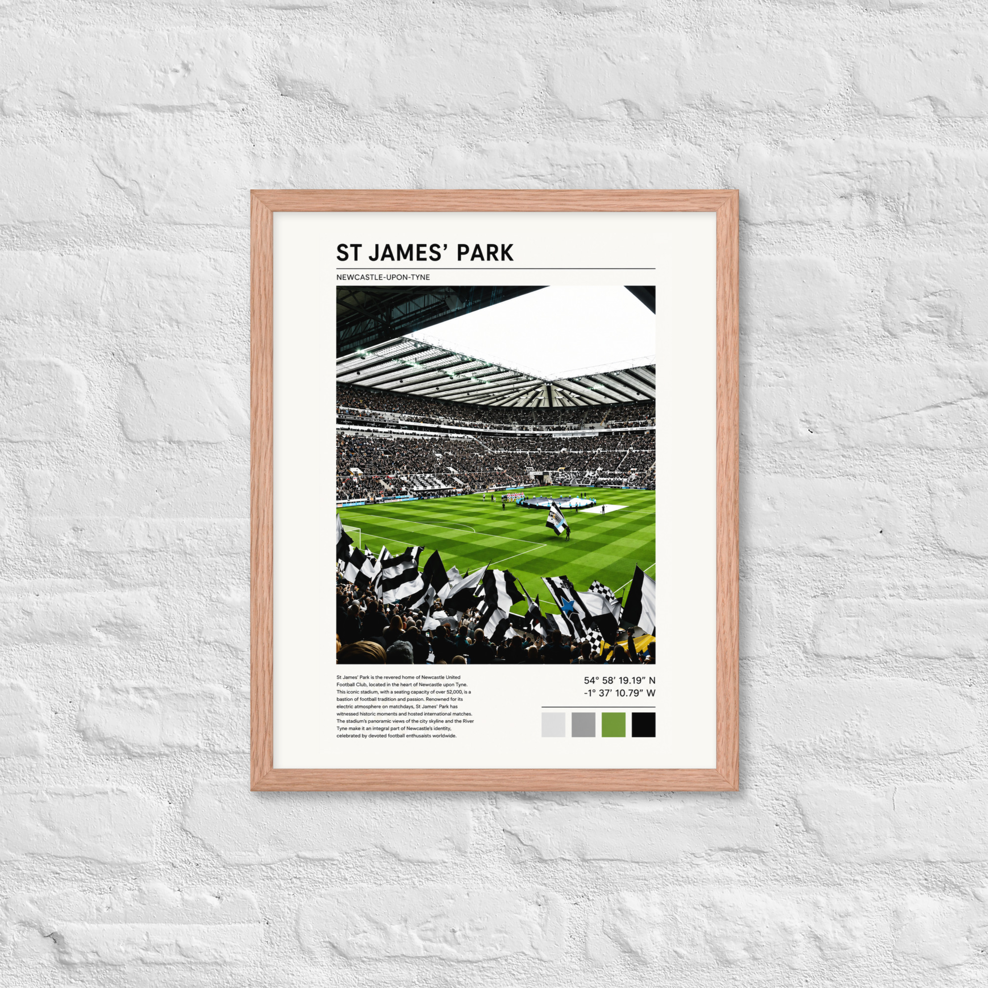 Newcastle United St James’ Park Art Print | Geordie Football Wall Art | Newcastle Fan Gift | Framed Poster - Image 9