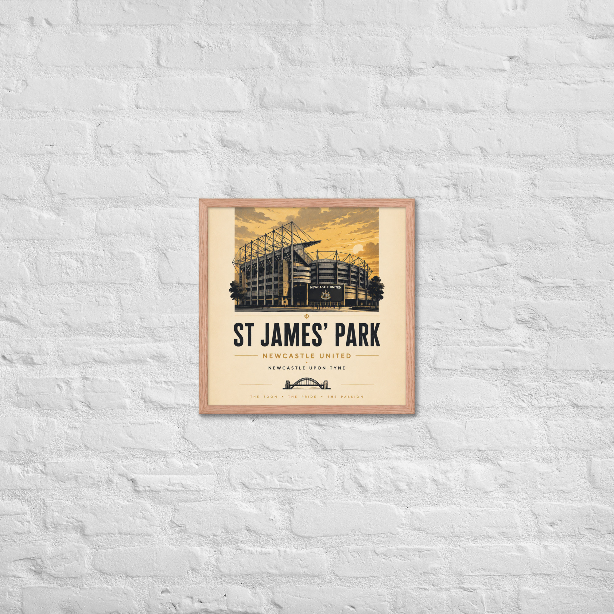 Newcastle United St James’ Park vintage travel poster, Newcastle iconic stadium Framed poster - Image 17