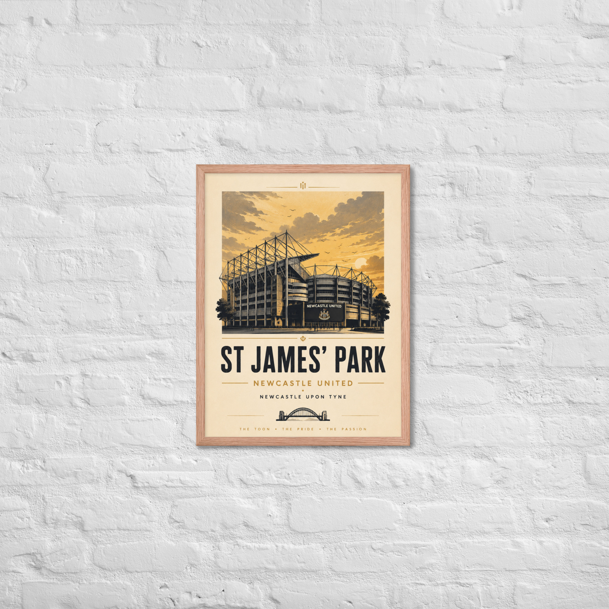 Newcastle United St James’ Park vintage travel poster, Newcastle iconic stadium Framed poster - Image 18