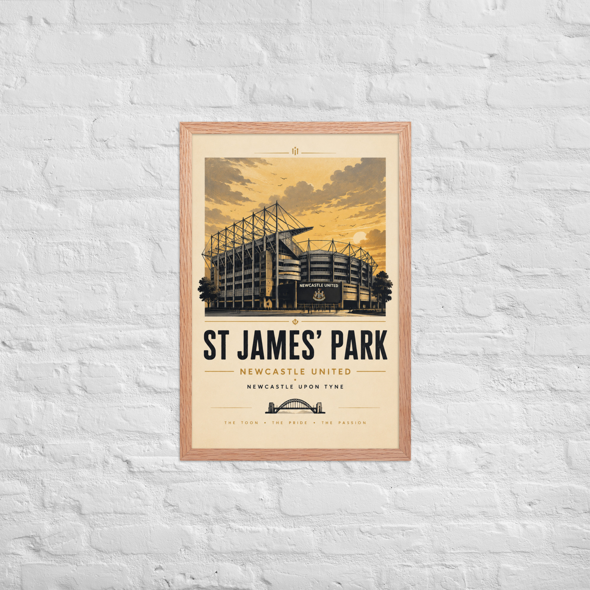 Newcastle United St James’ Park vintage travel poster, Newcastle iconic stadium Framed poster - Image 19