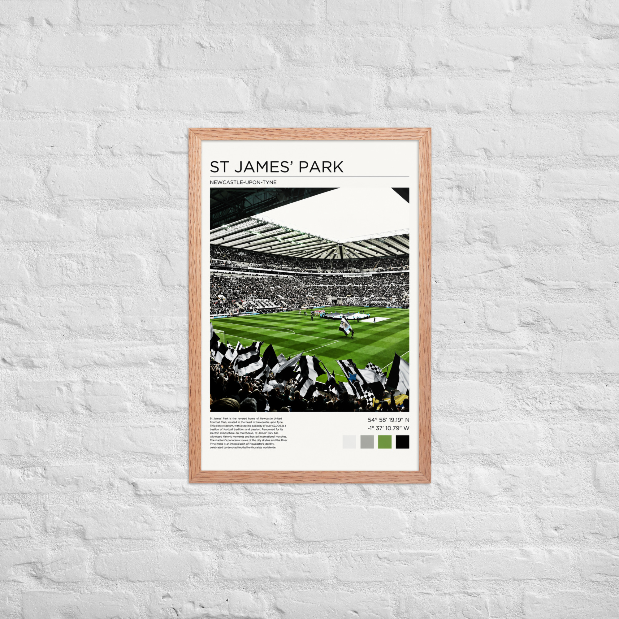 Newcastle United St James’ Park Art Print | Geordie Football Wall Art | Newcastle Fan Gift | Framed Poster - Image 11