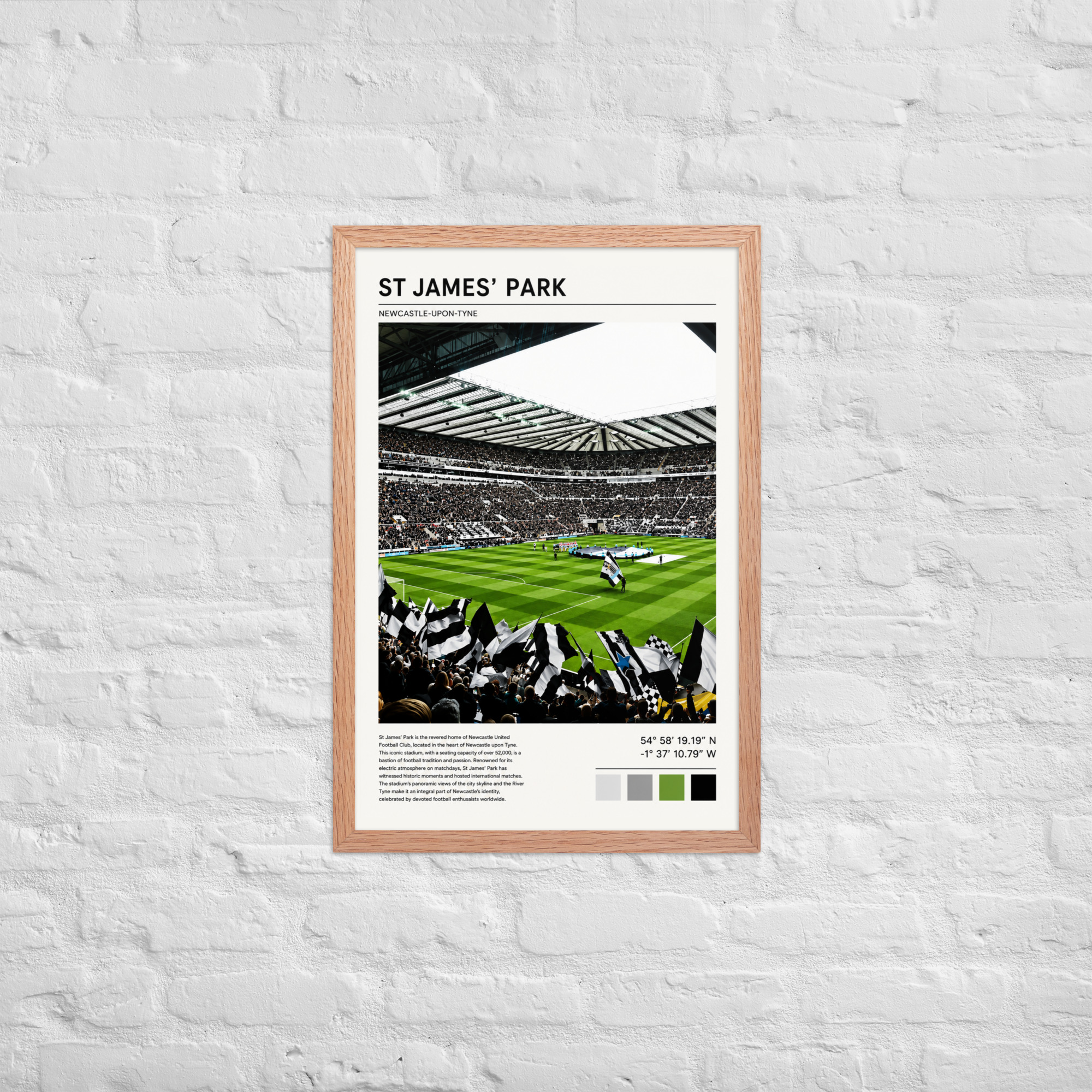 Newcastle United St James’ Park Art Print | Geordie Football Wall Art | Newcastle Fan Gift | Framed Poster - Image 11