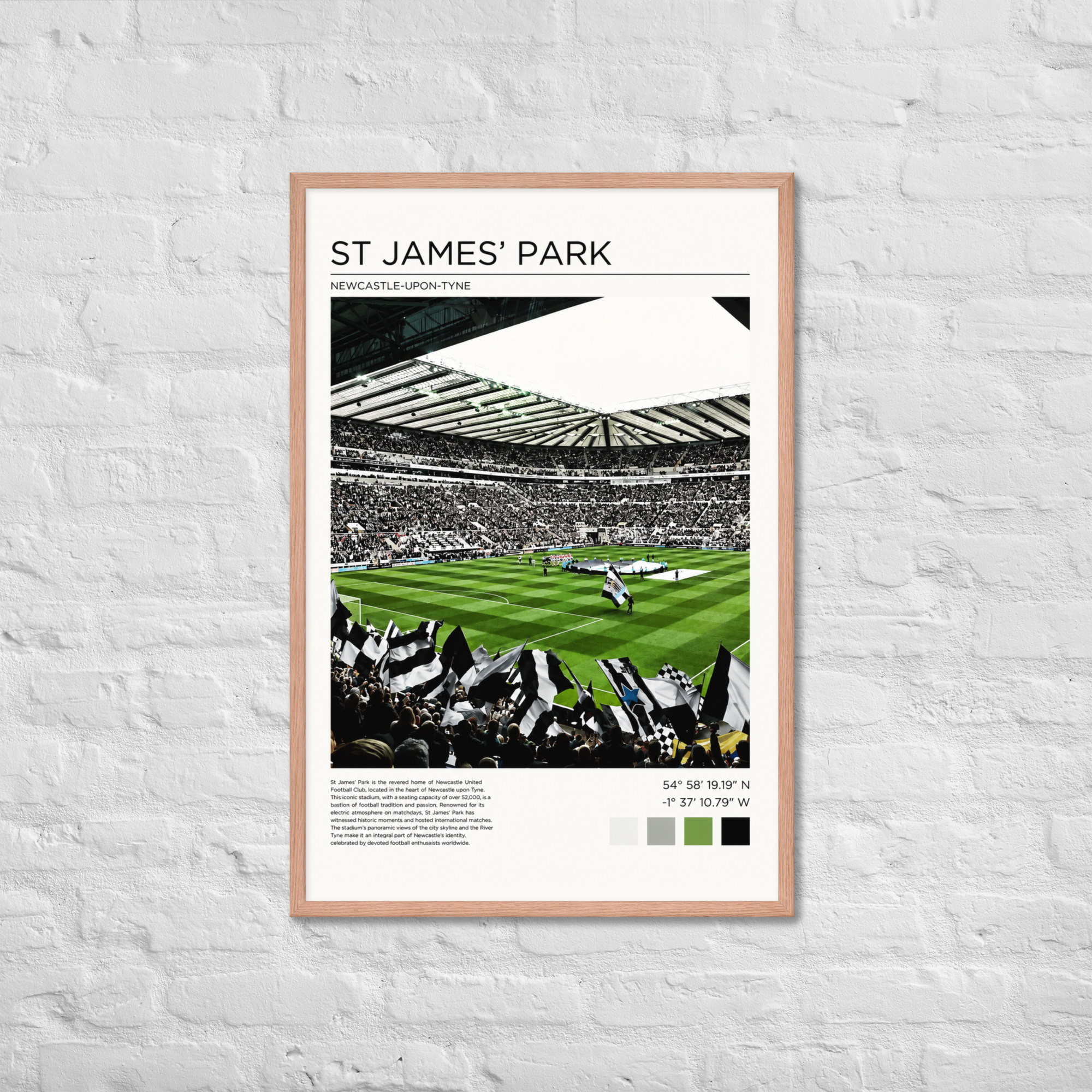 Newcastle United St James’ Park Art Print | Geordie Football Wall Art | Newcastle Fan Gift | Framed Poster - Image 12