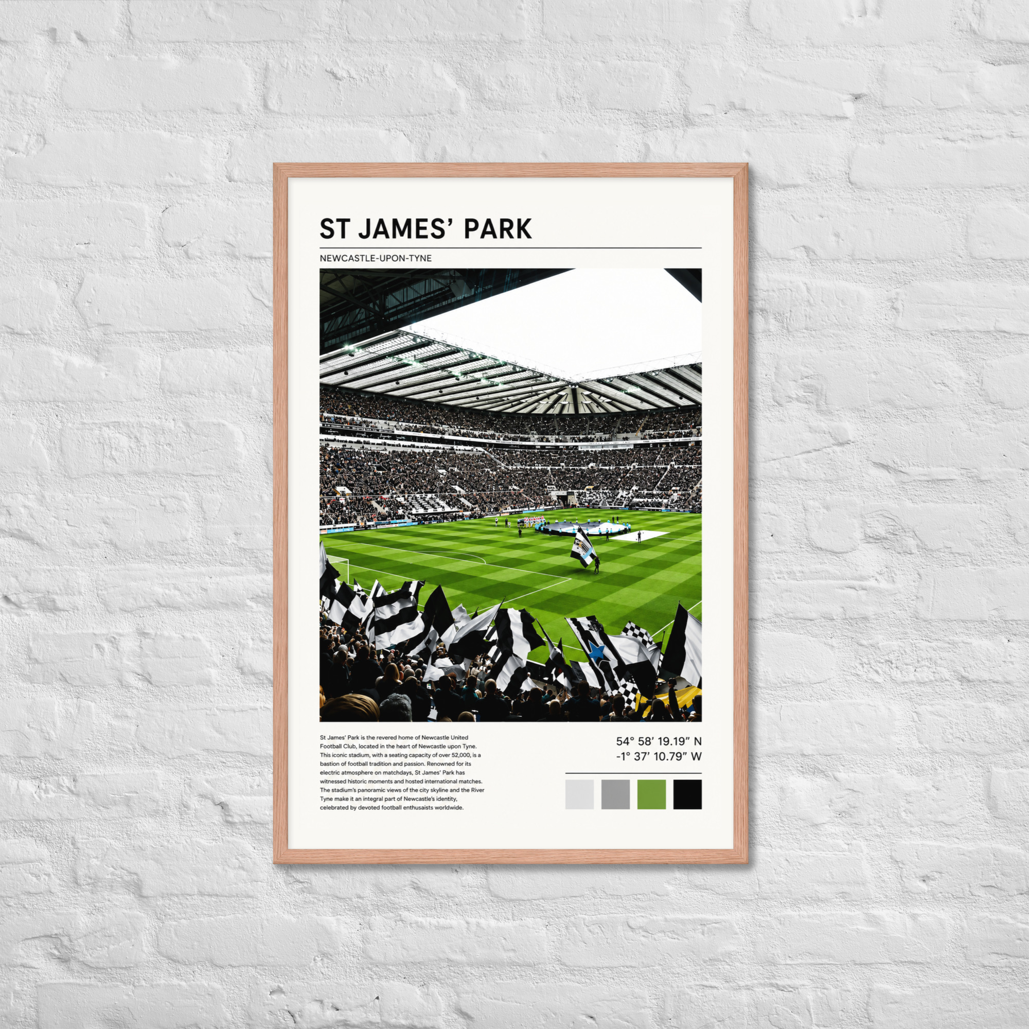 Newcastle United St James’ Park Art Print | Geordie Football Wall Art | Newcastle Fan Gift | Framed Poster - Image 12