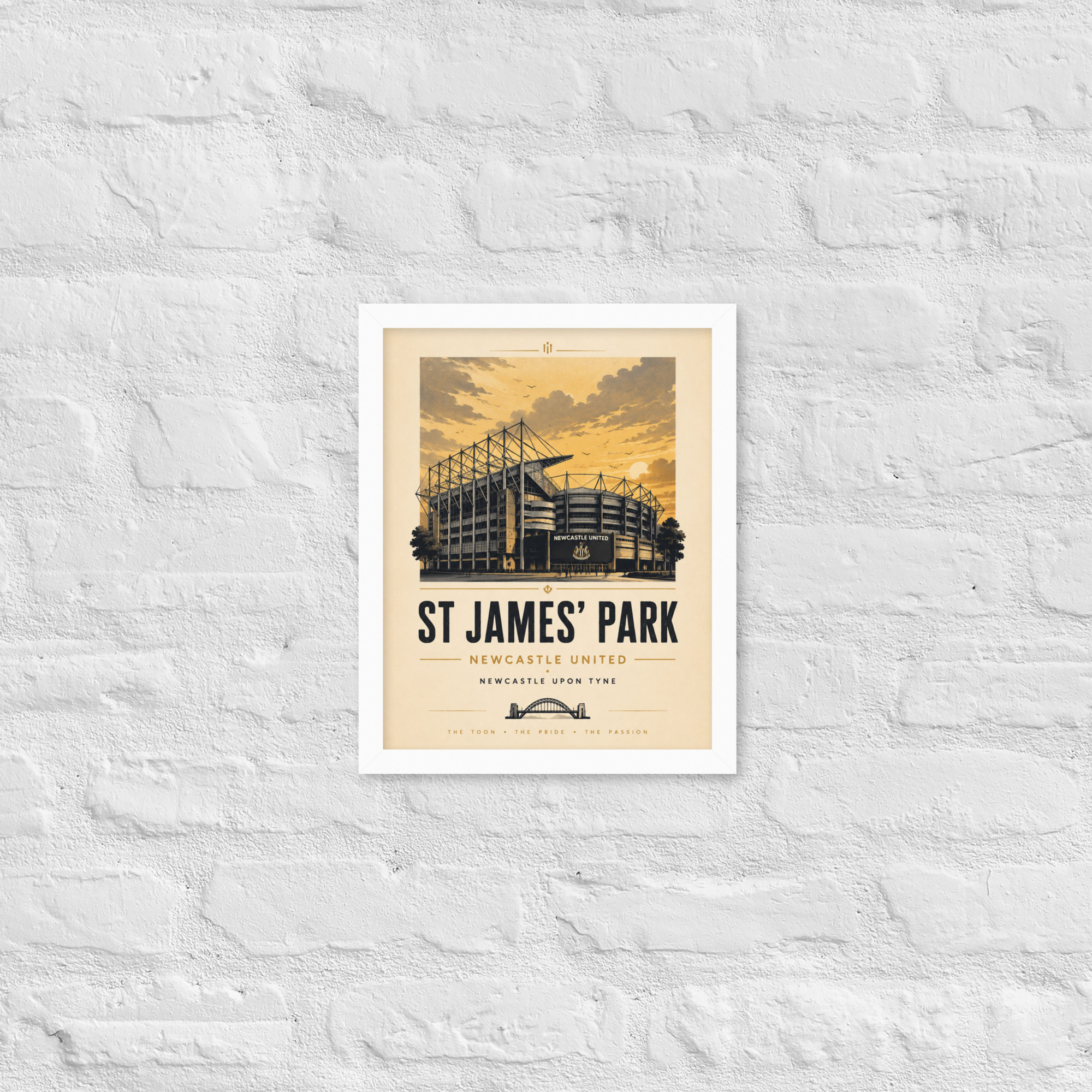 Newcastle United St James’ Park vintage travel poster, Newcastle iconic stadium Framed poster - Image 22
